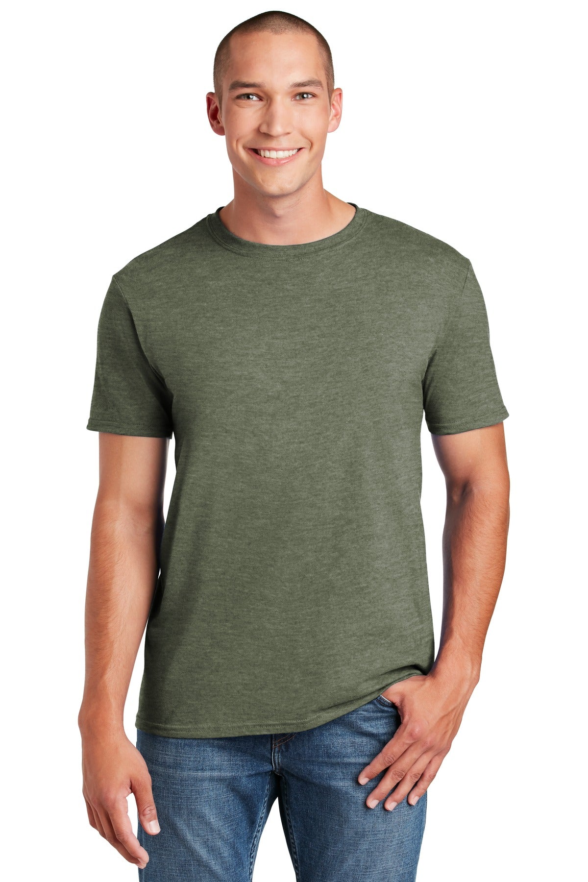T-Shirts Heather Military Green Gildan