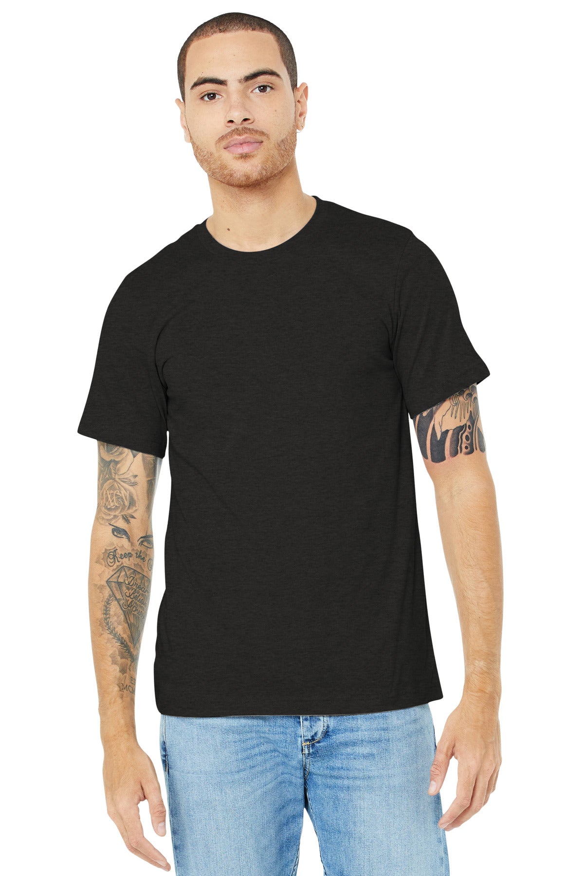 T-Shirts Black Heather Bella + Canvas