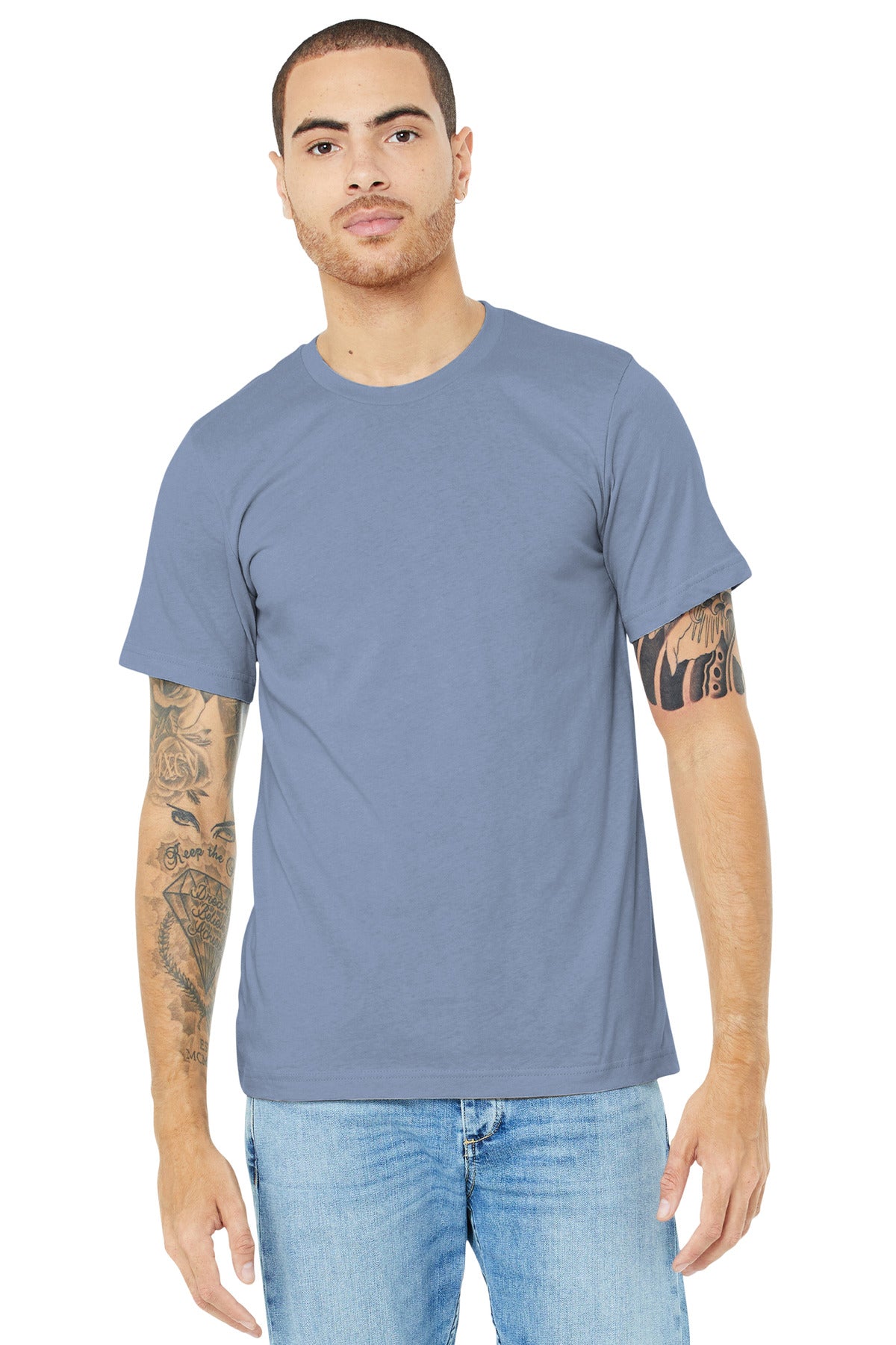 T-Shirts Heather Blue Bella + Canvas