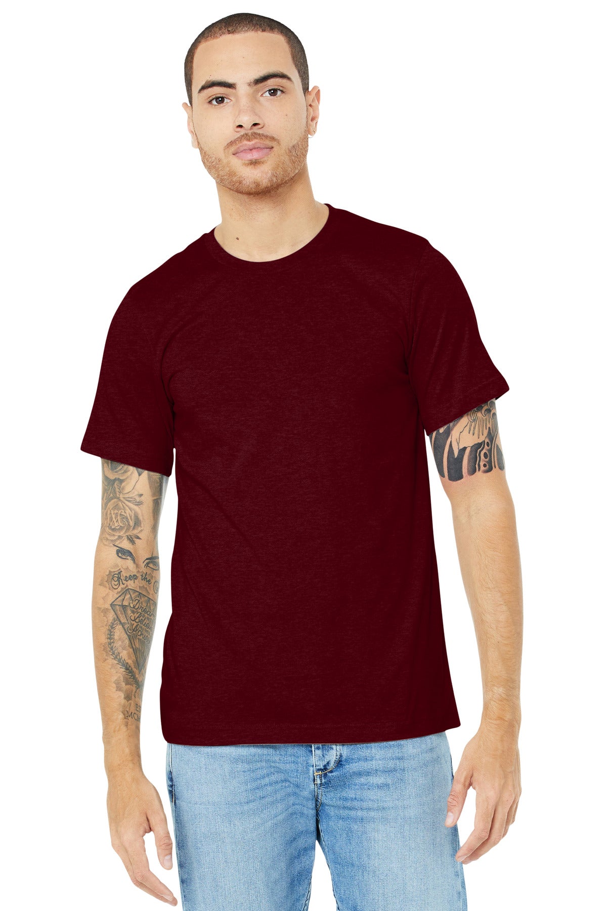 T-Shirts Heather Cardinal Bella + Canvas