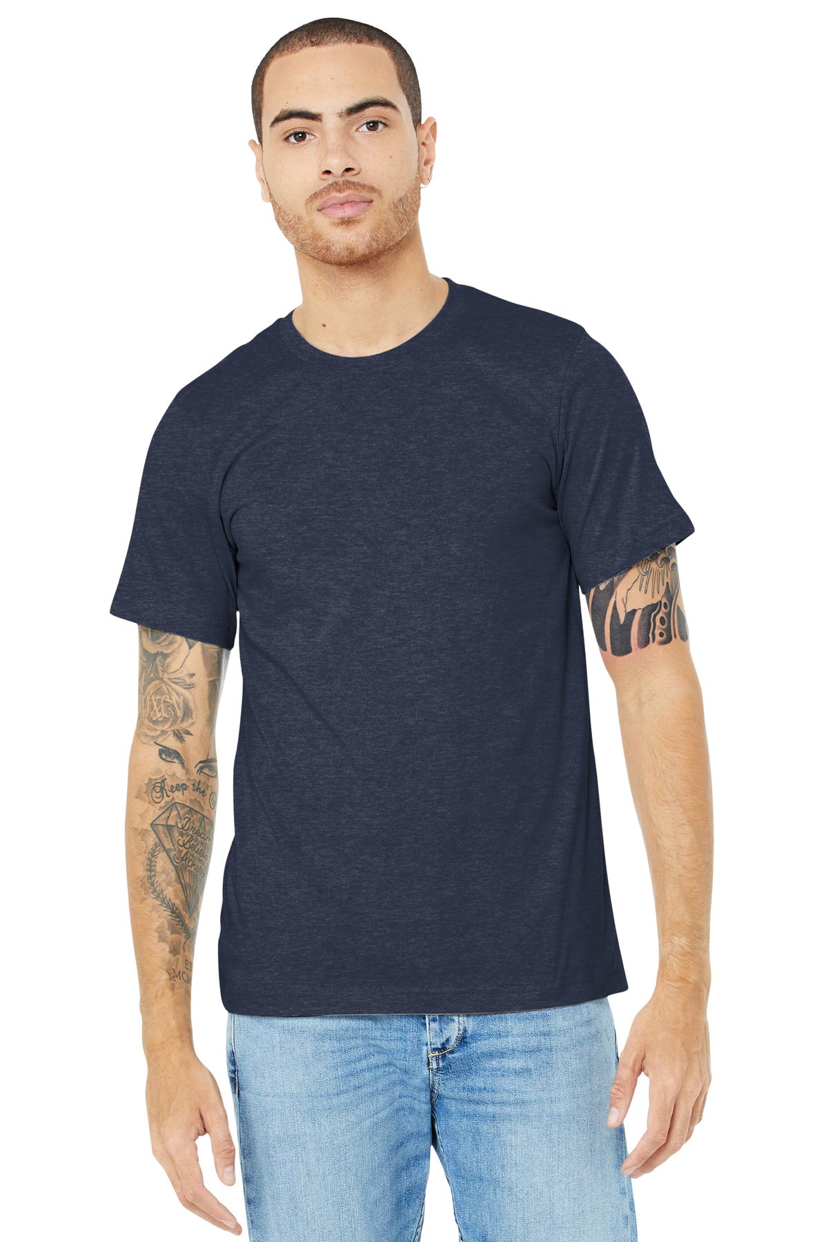 T-Shirts Heather Midnight Navy Bella + Canvas