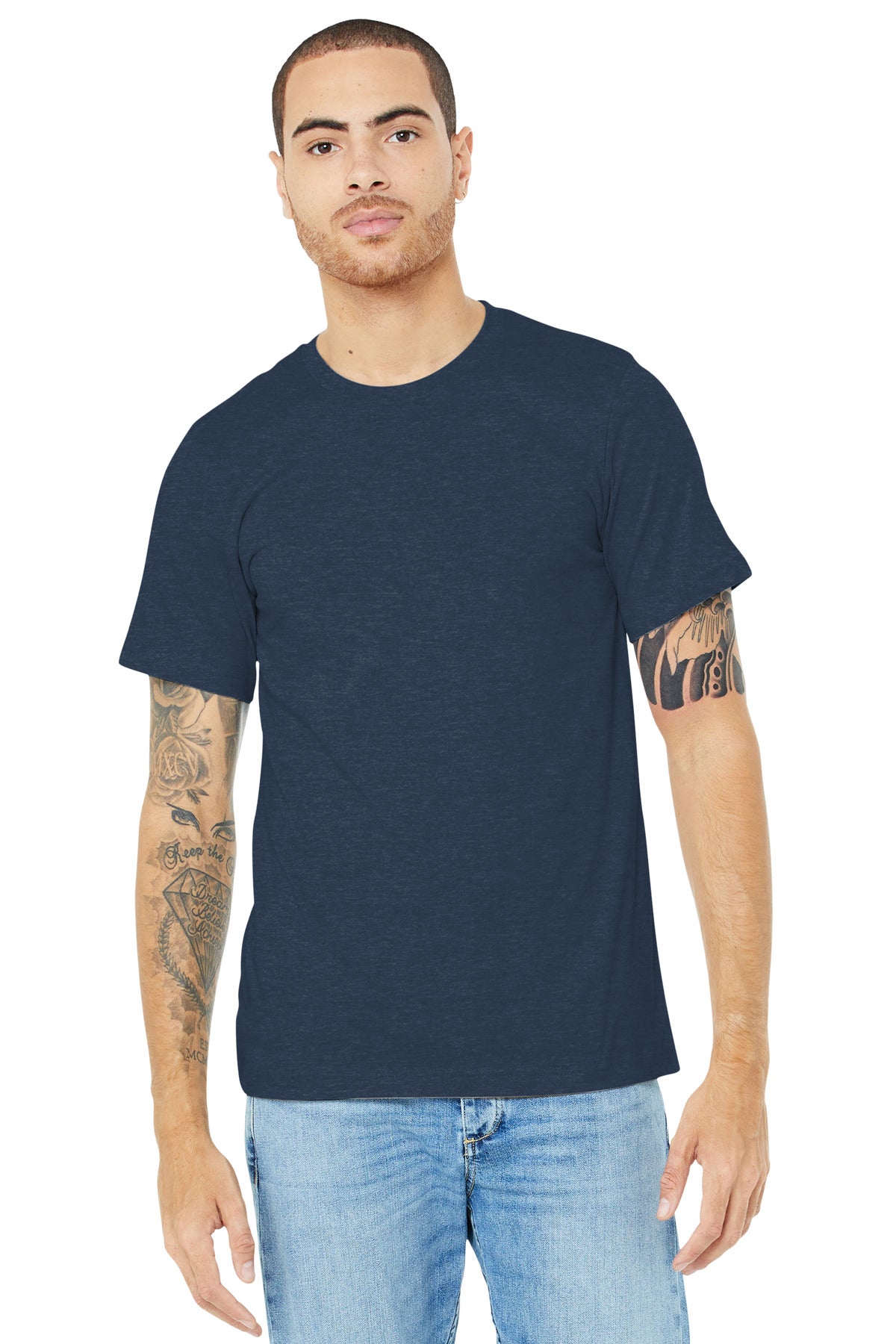 T-Shirts Heather Navy Bella + Canvas
