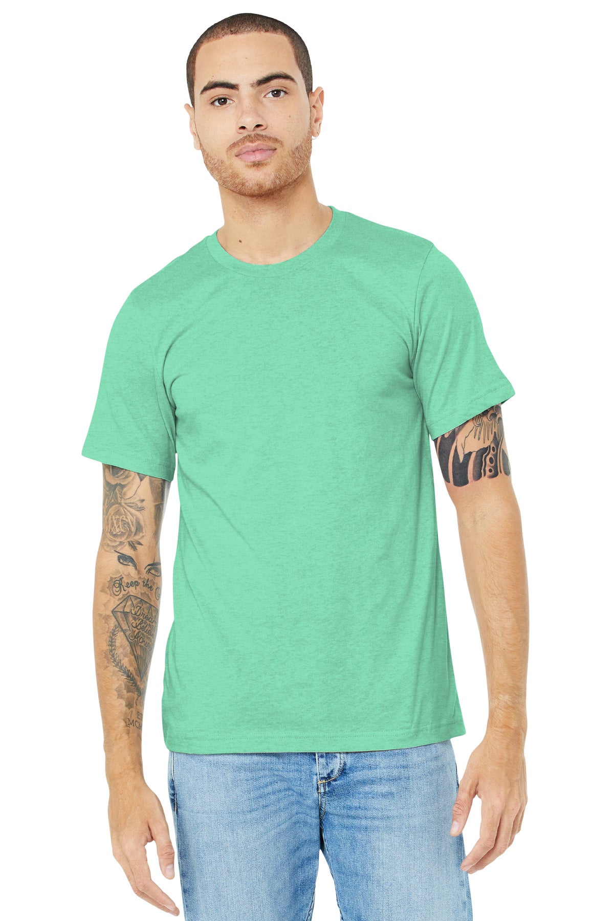 T-Shirts Heather Prism Mint Bella + Canvas