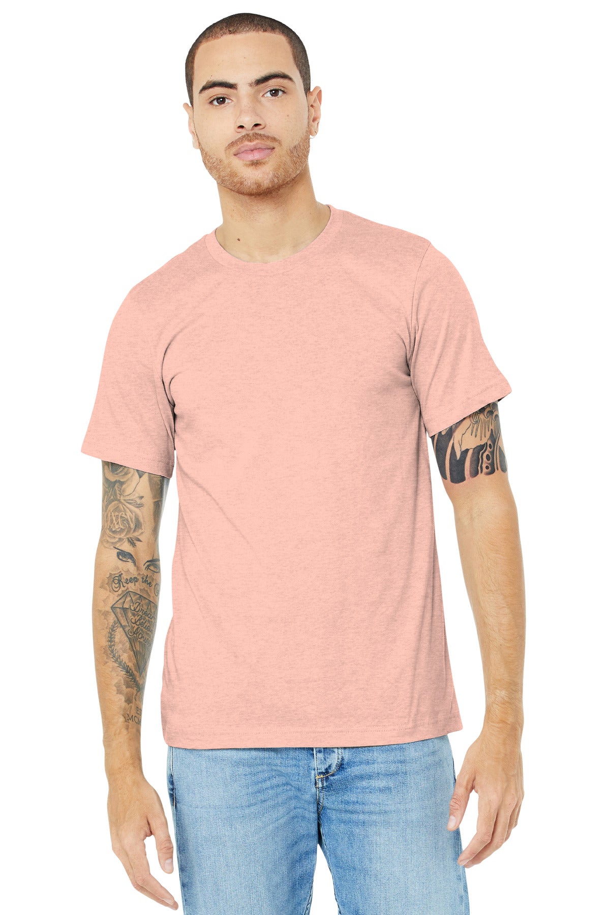 T-Shirts Heather Prism Peach Bella + Canvas