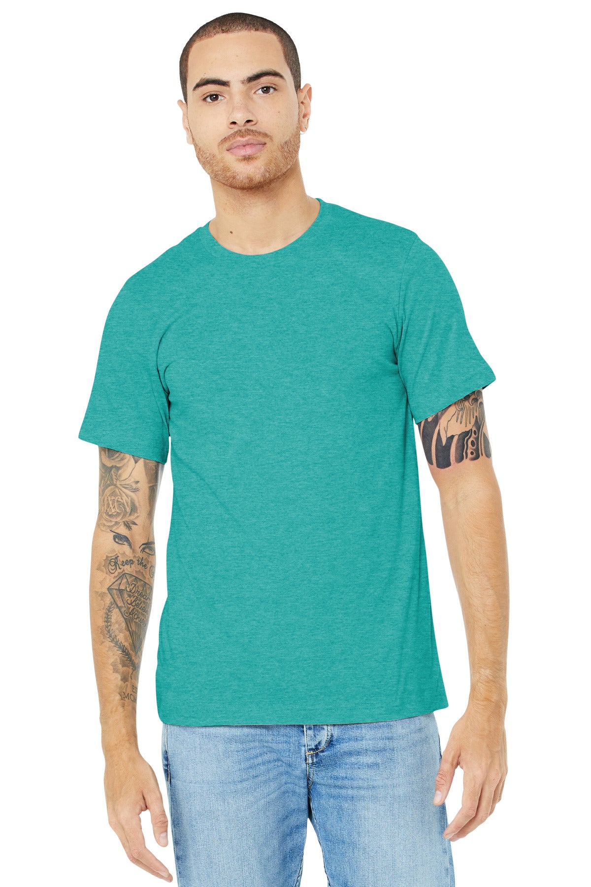 T-Shirts Heather Sea Green Bella + Canvas