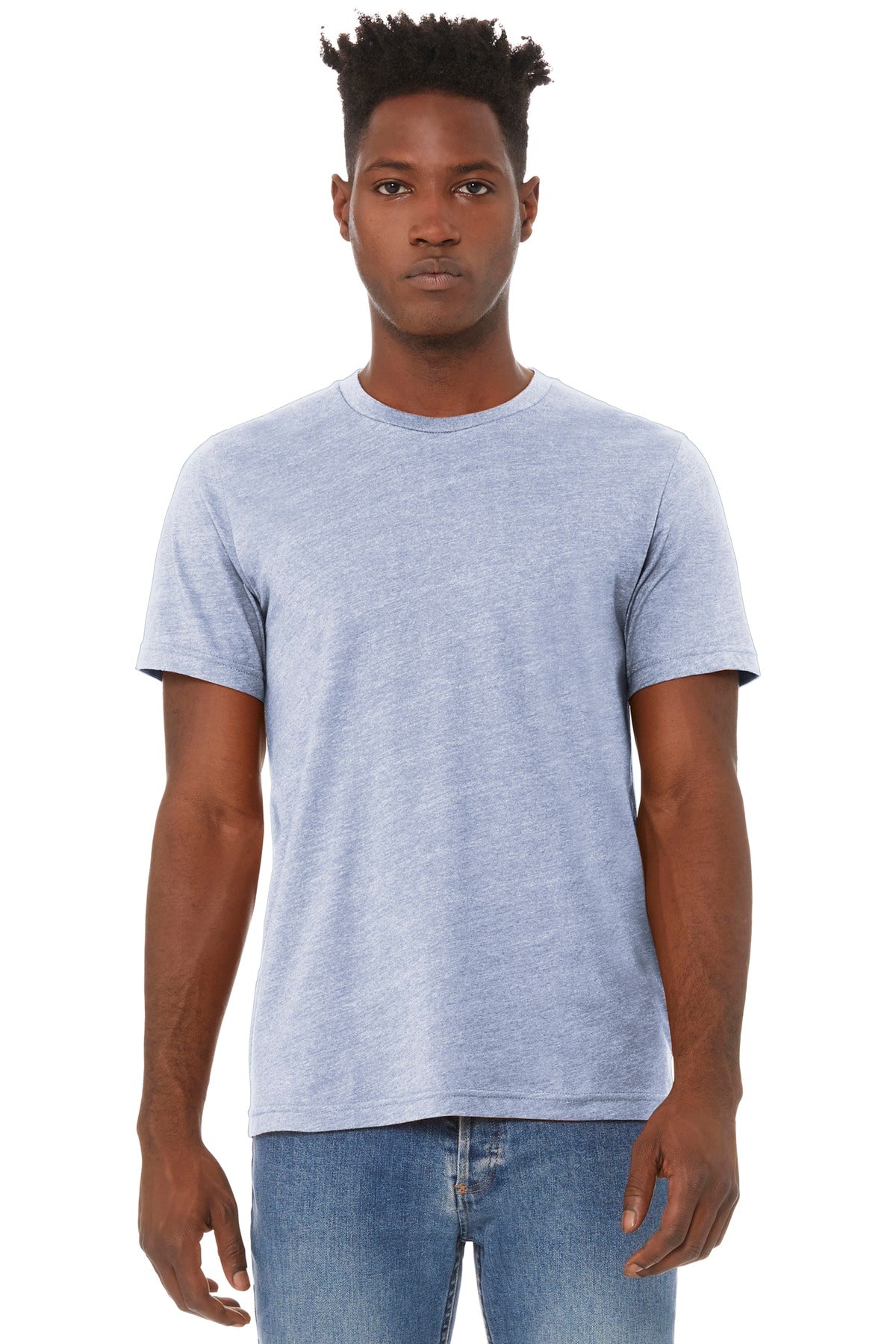 T-Shirts Heather Prism Blue Bella + Canvas