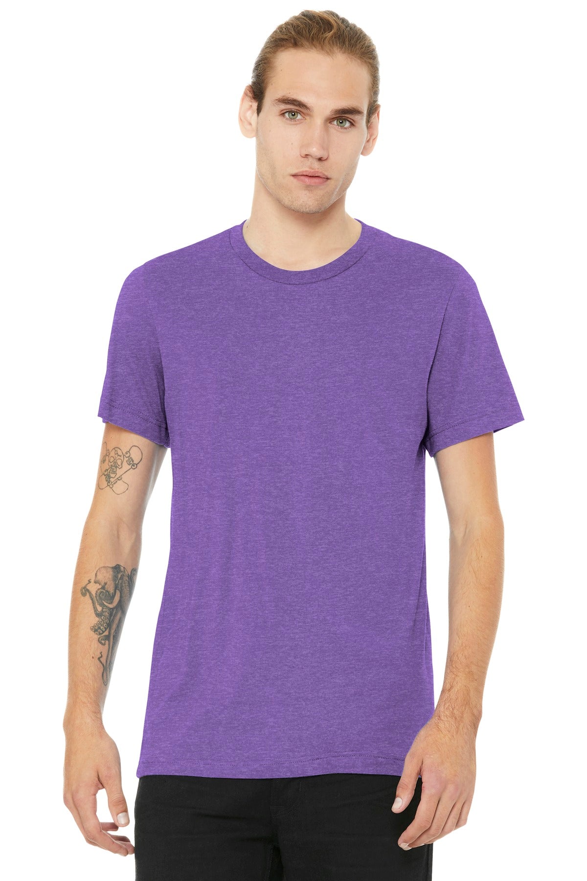 T-Shirts Heather Team Purple Bella + Canvas