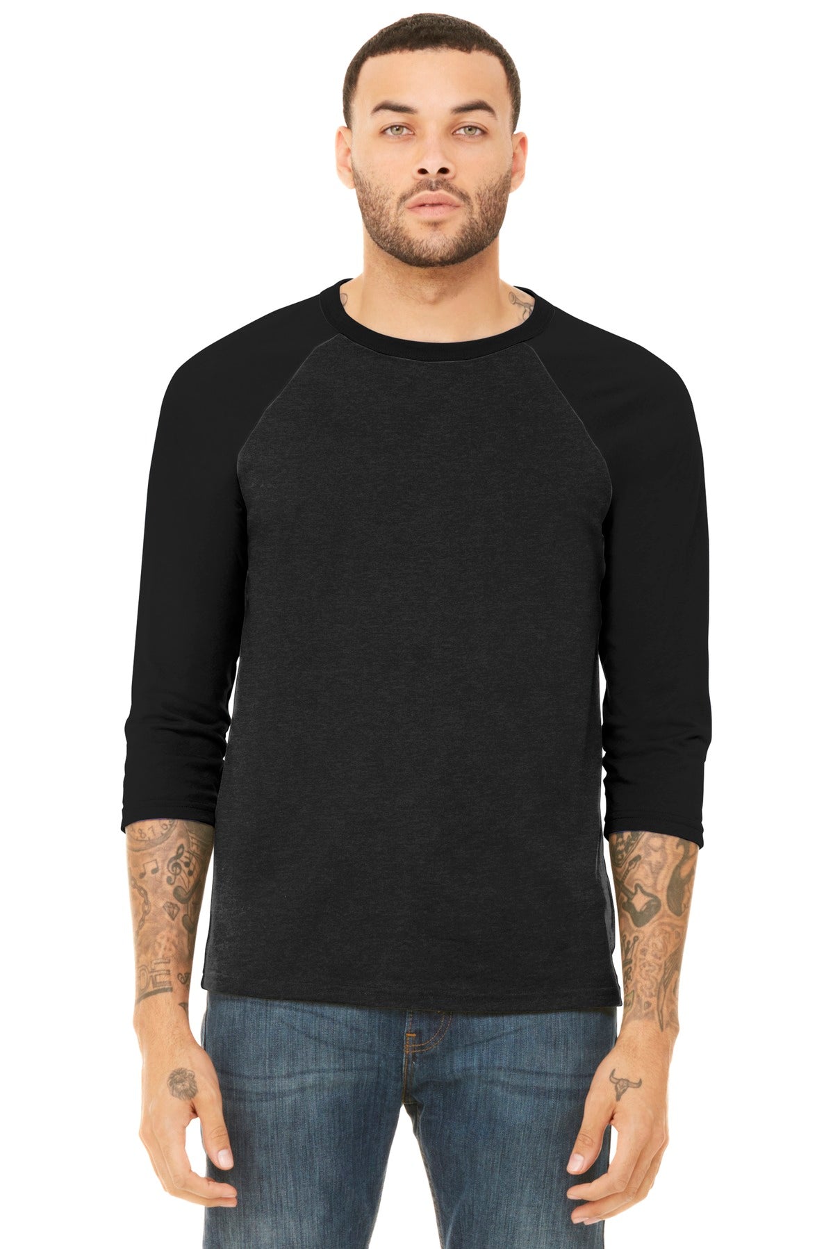 T-Shirts Black Heather Black Bella + Canvas