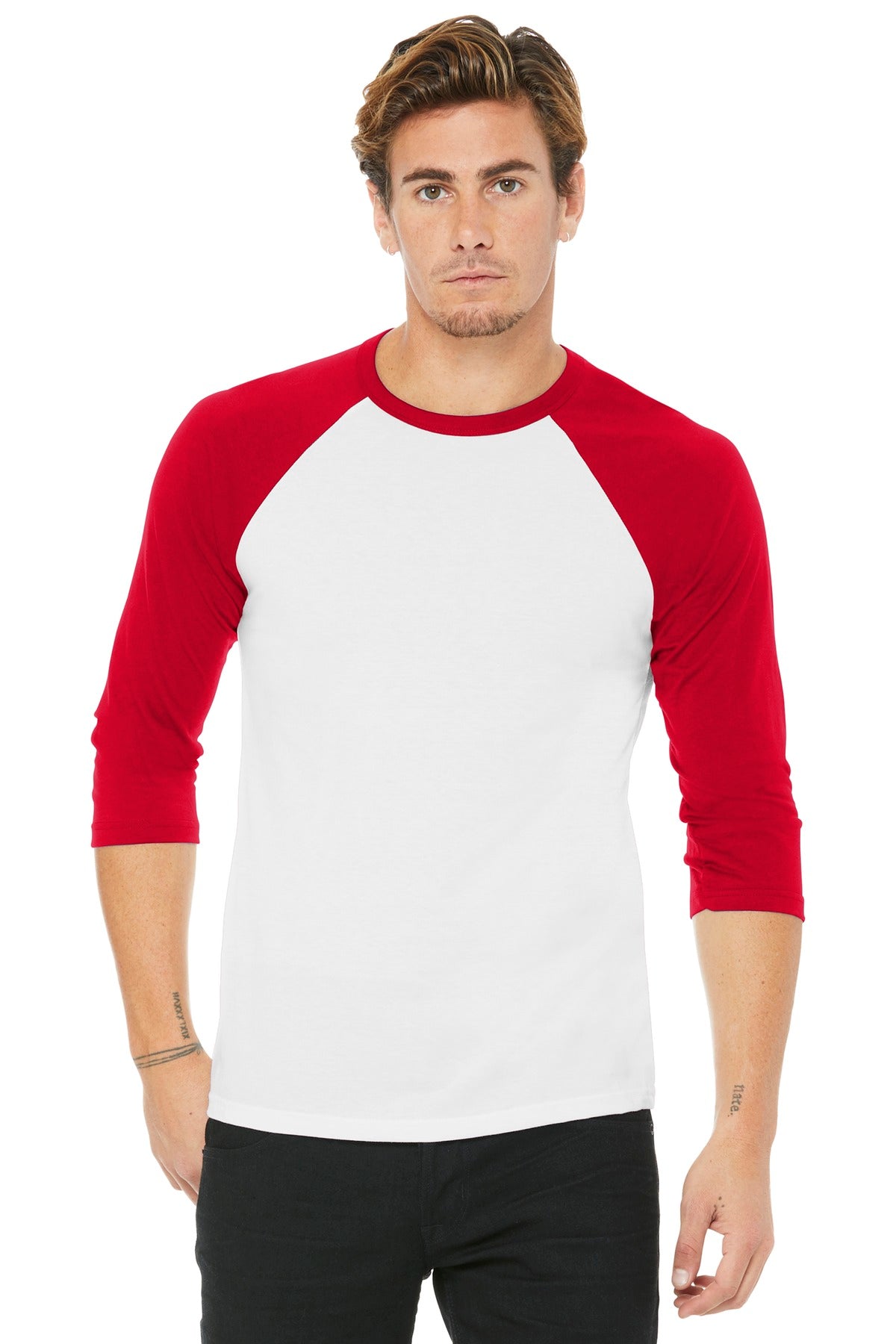 T-Shirts White Red Bella + Canvas