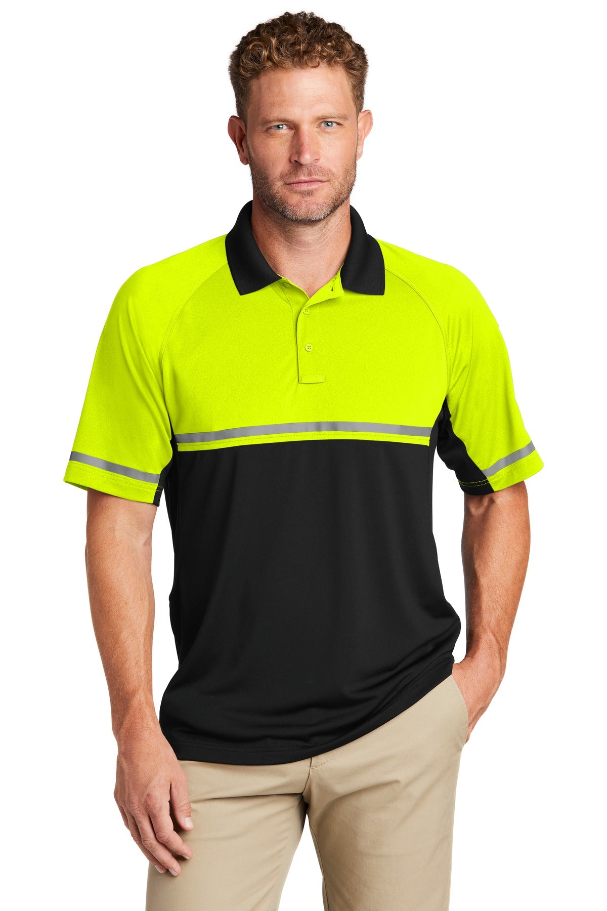 Polos/Knits Safety Yellow/ Black CornerStone
