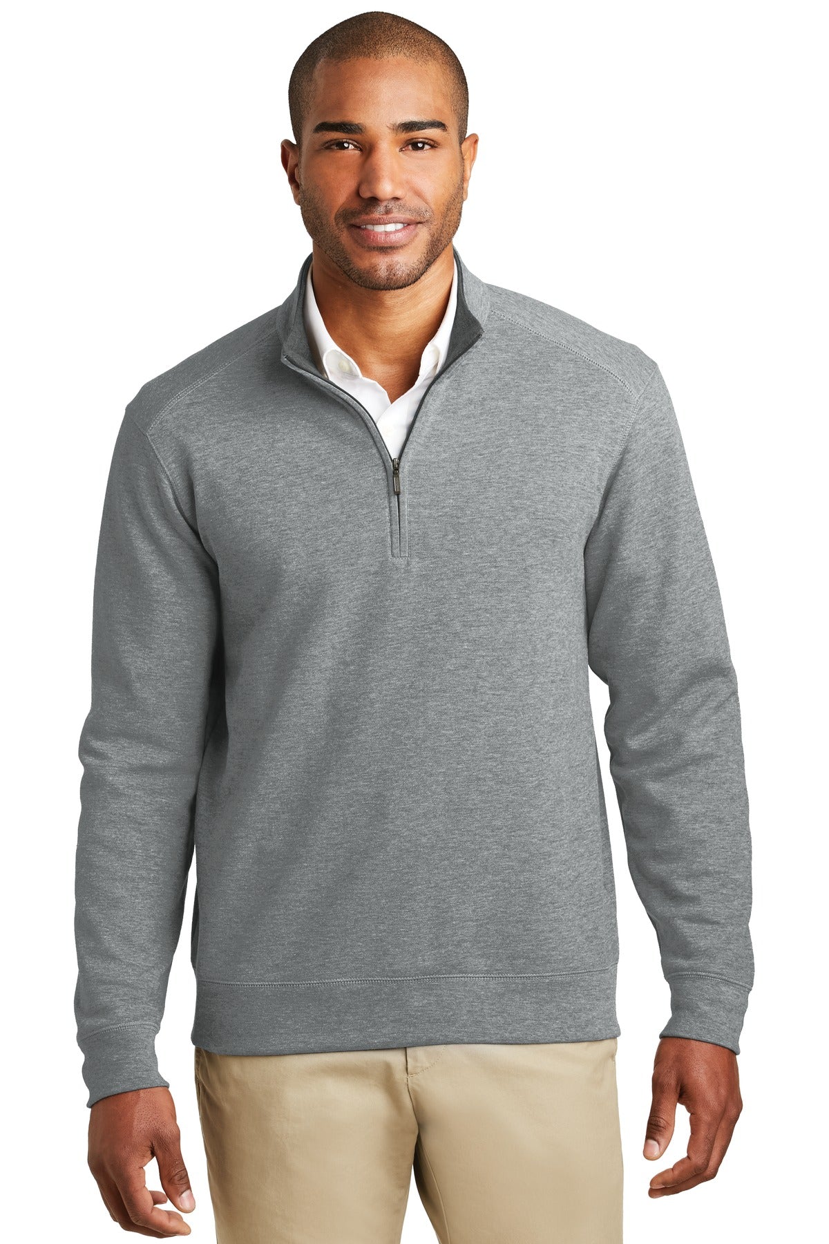 Polos/Knits Medium Heather Grey/ Charcoal Heather Port Authority