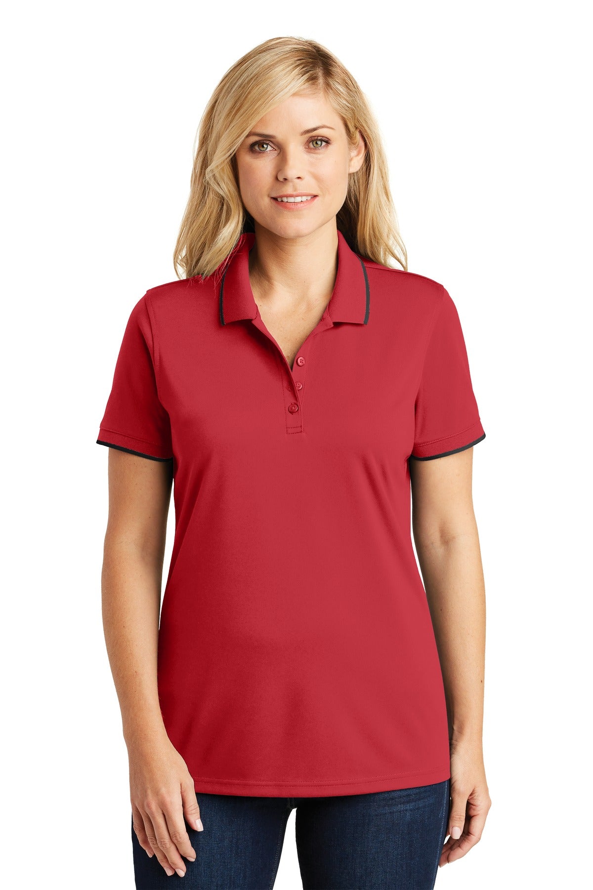 Ladies Rich Red/ Deep Black Port Authority