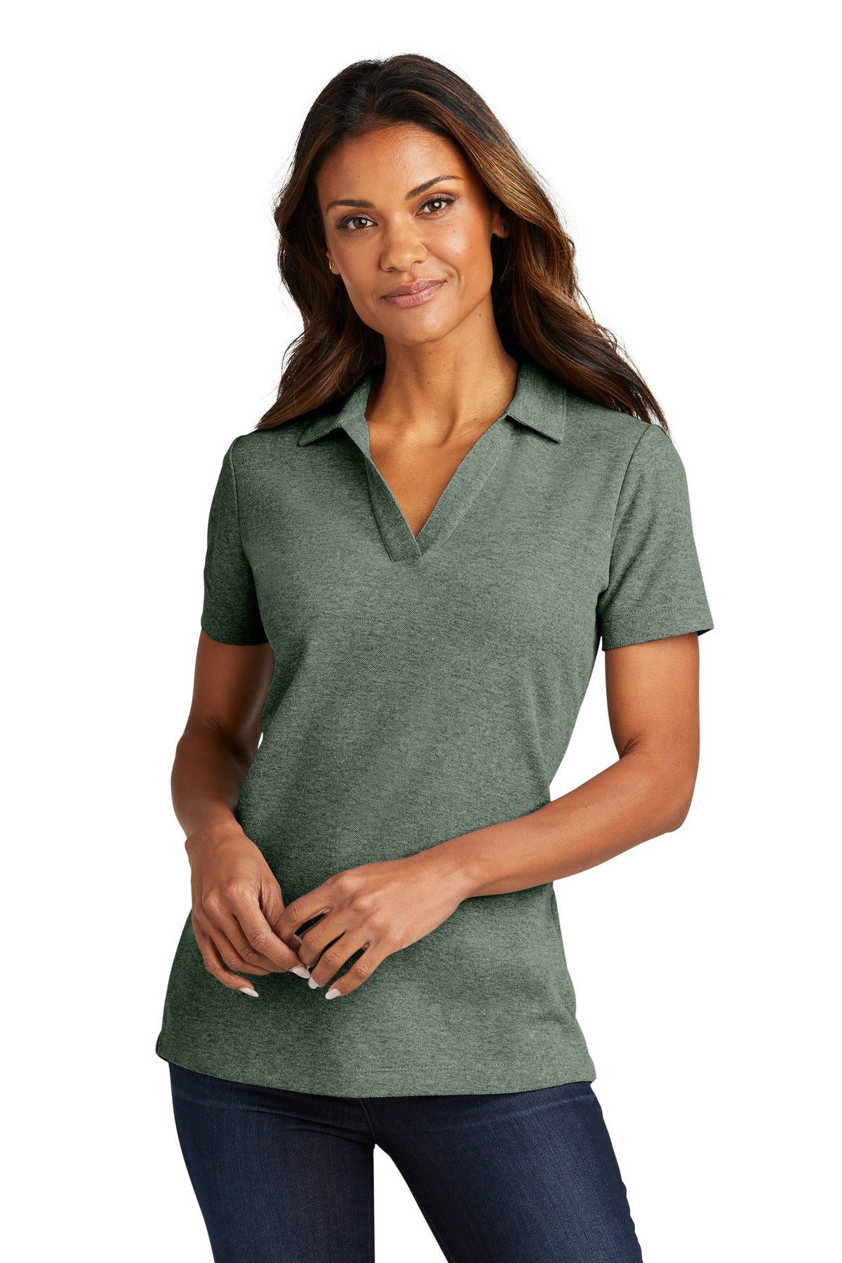 Ladies Dark Green Heather Port Authority