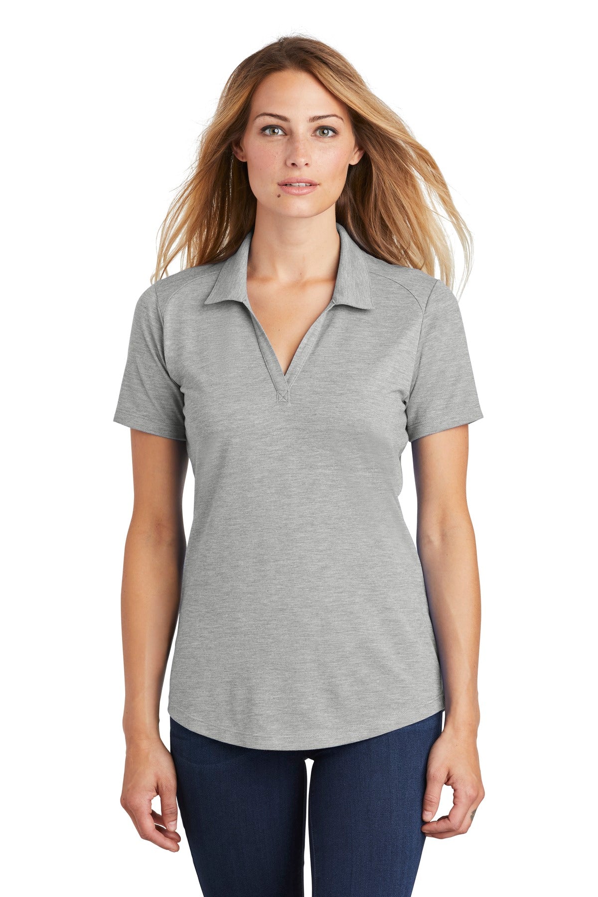 Ladies Light Grey Heather Sport-Tek