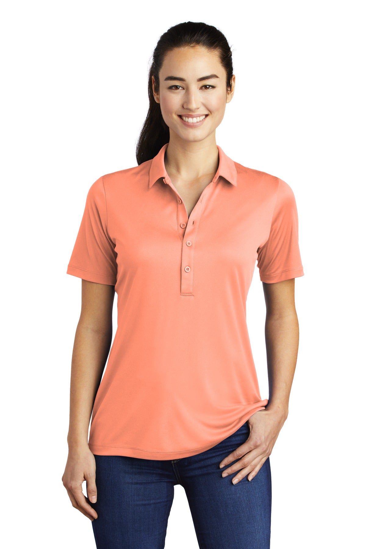 Ladies Soft Coral Sport-Tek