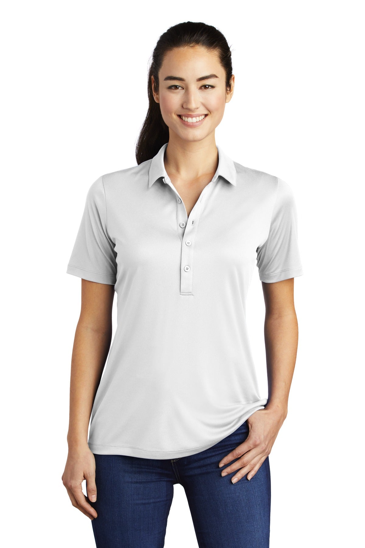 Ladies White Sport-Tek