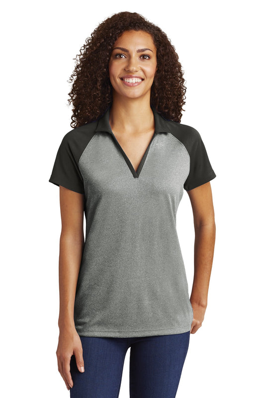 Ladies Grey Heather/ Black Sport-Tek