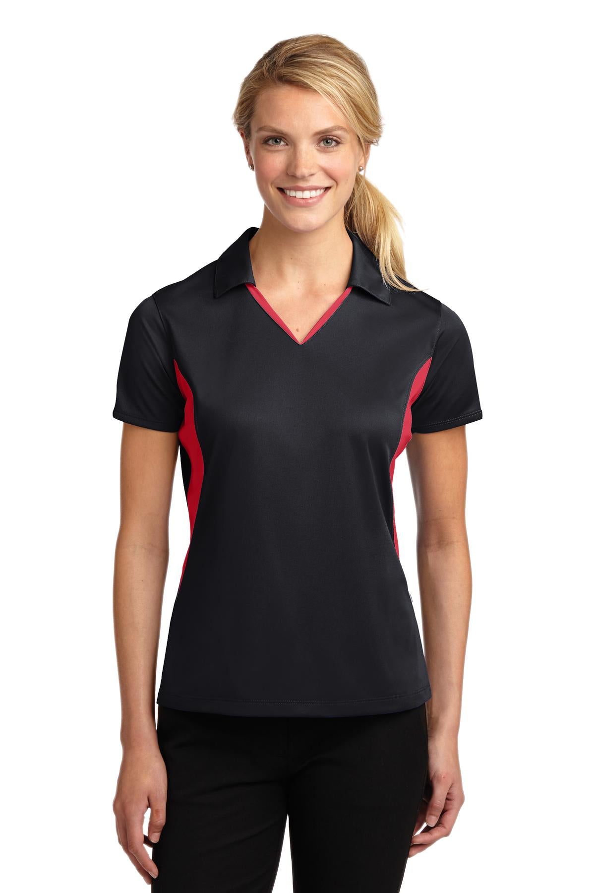 Ladies Black/ True Red Sport-Tek