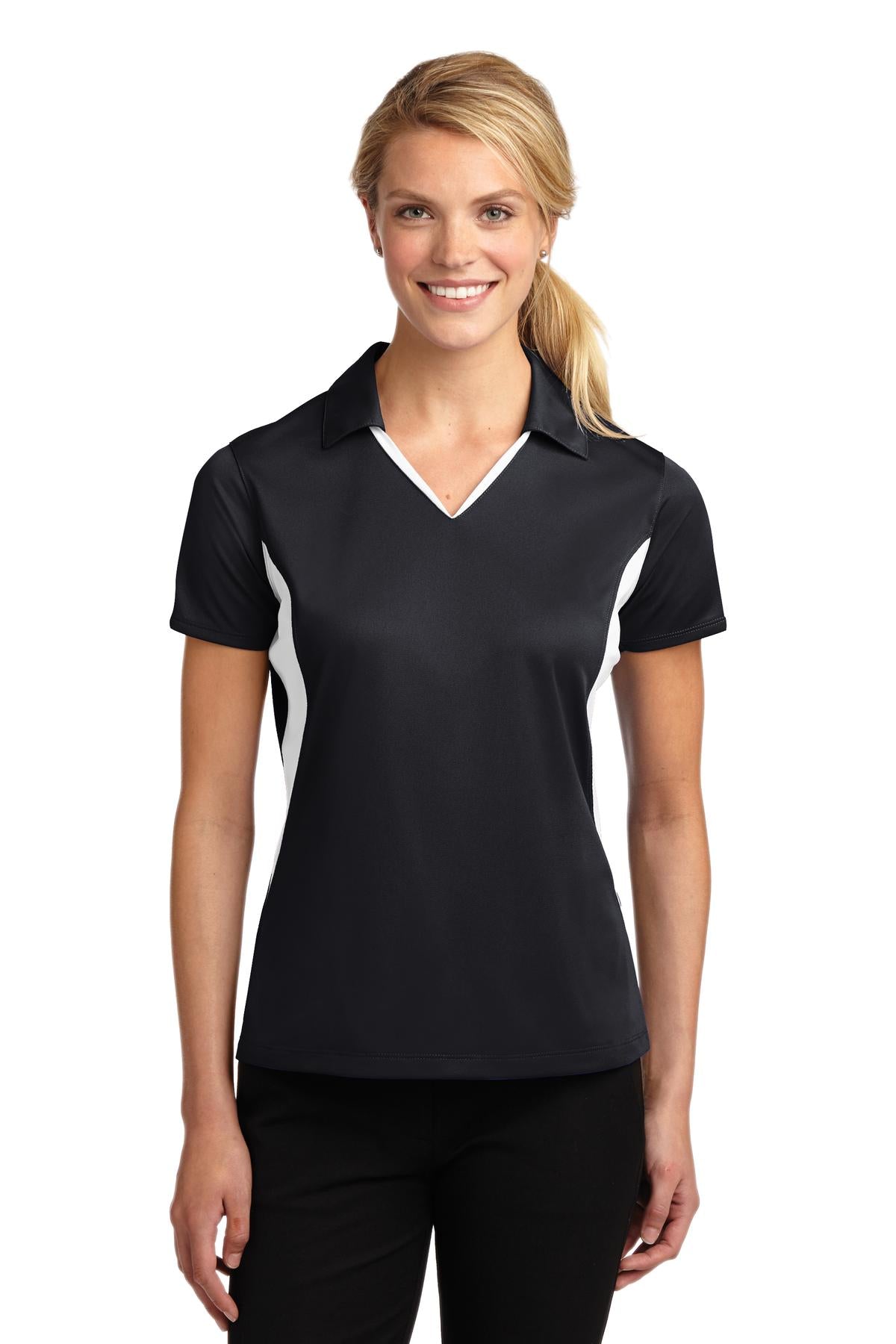 Ladies Black/ White Sport-Tek