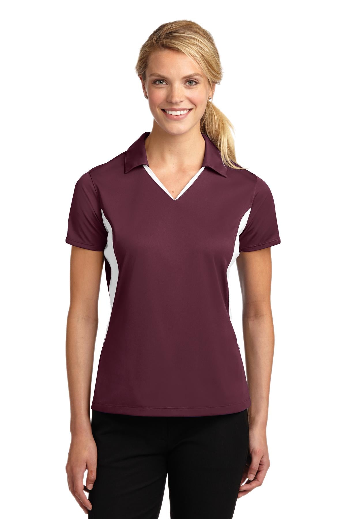 Ladies Maroon/ White Sport-Tek