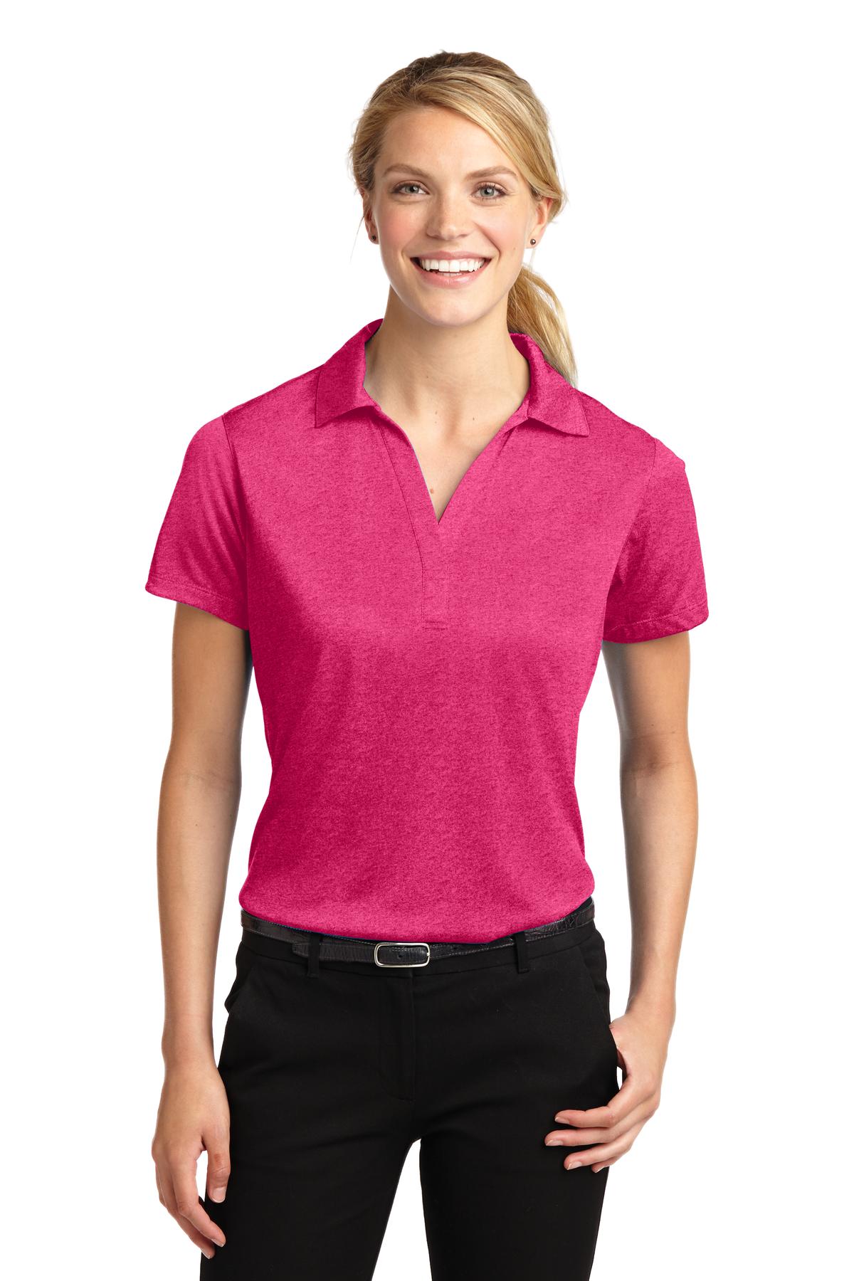 Ladies Pink Raspberry Heather Sport-Tek