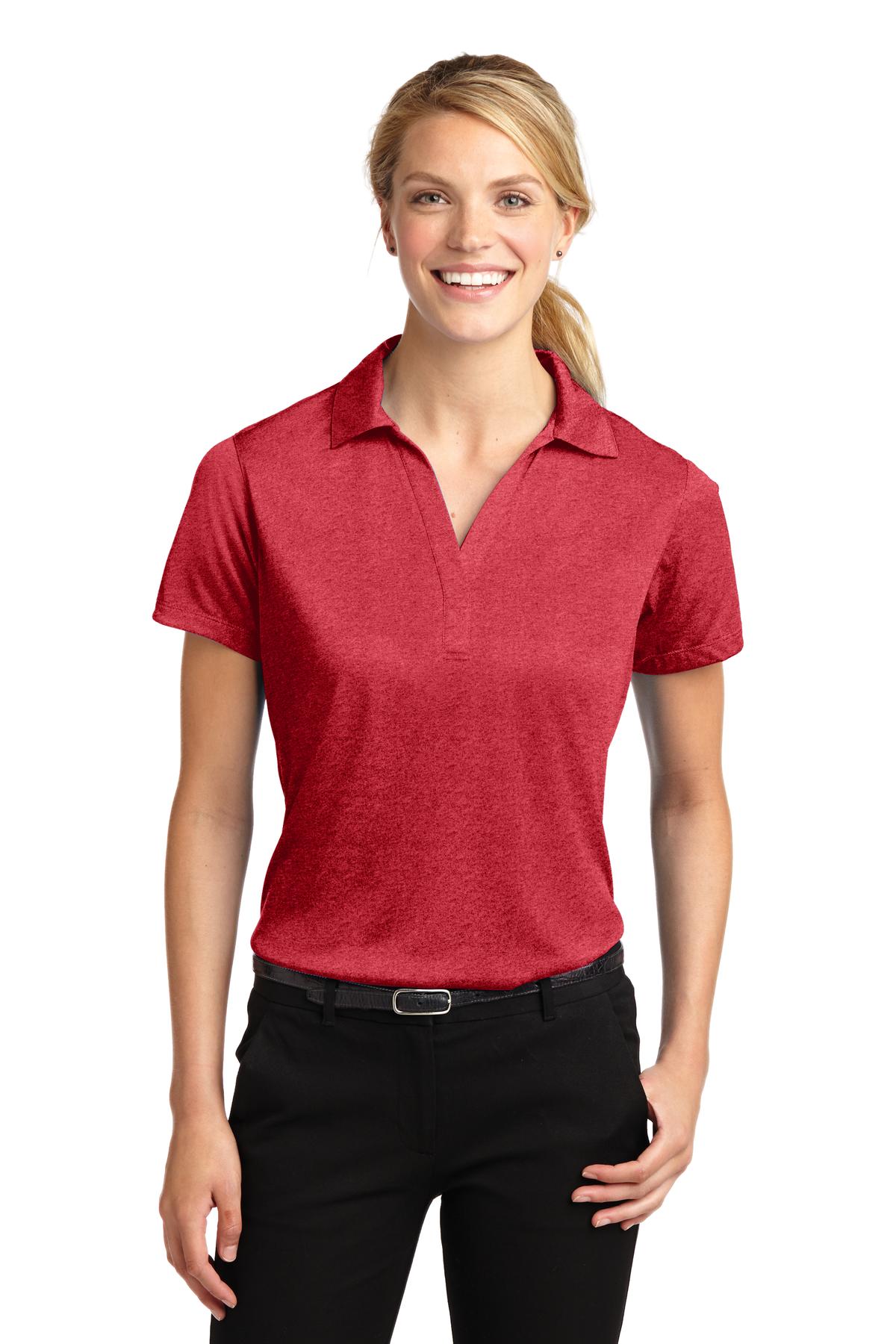 Ladies Scarlet Heather Sport-Tek