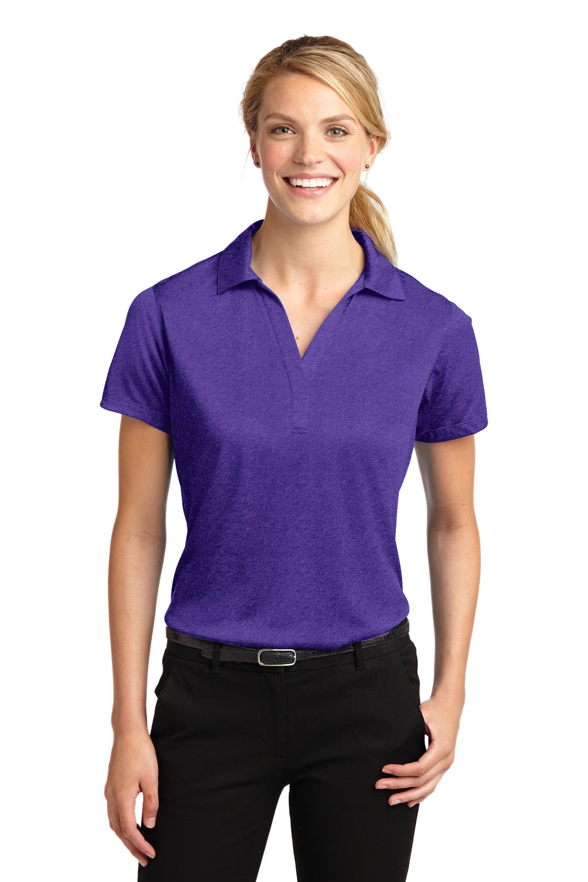 Ladies Varsity Purple Heather Sport-Tek