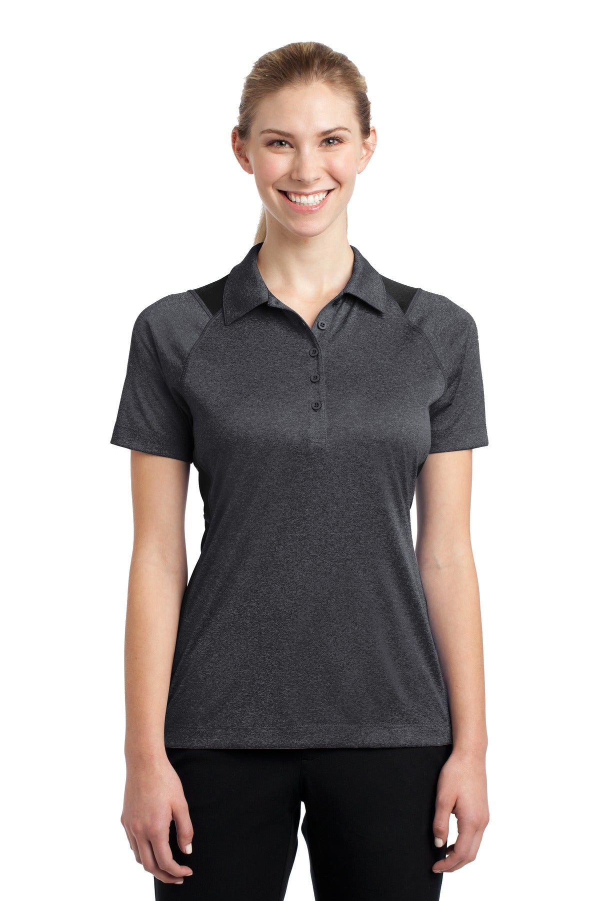 Ladies Graphite Heather/ Black Sport-Tek