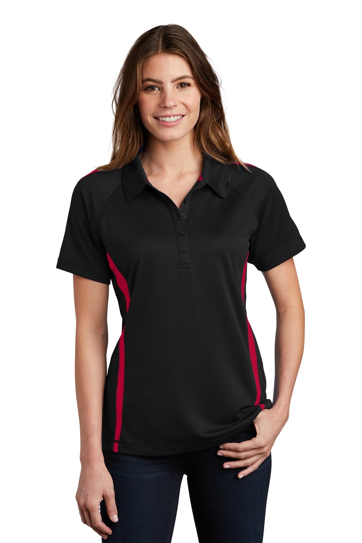 Ladies Black/ Red Sport-Tek