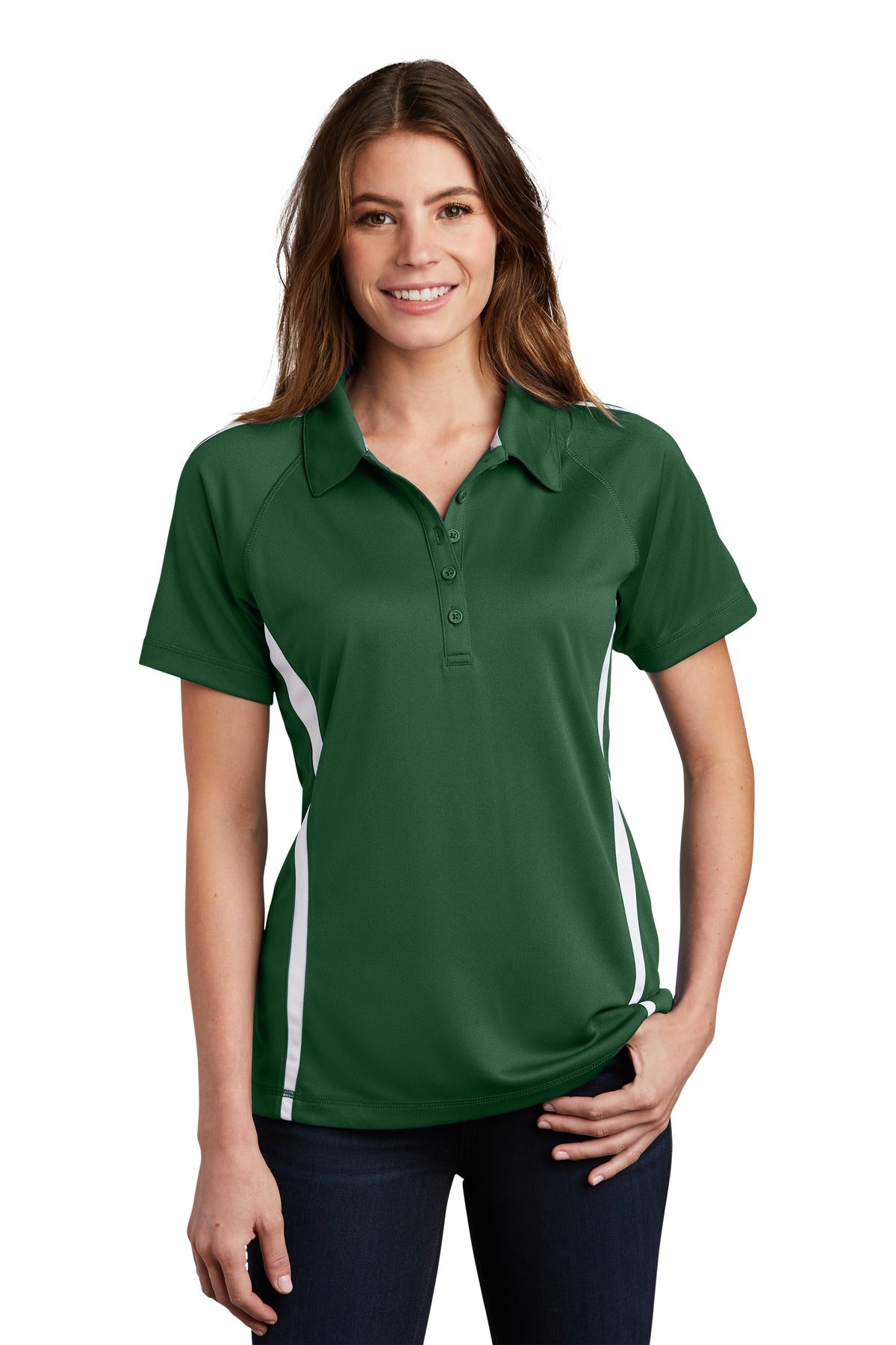 Ladies Forest Green/ White Sport-Tek