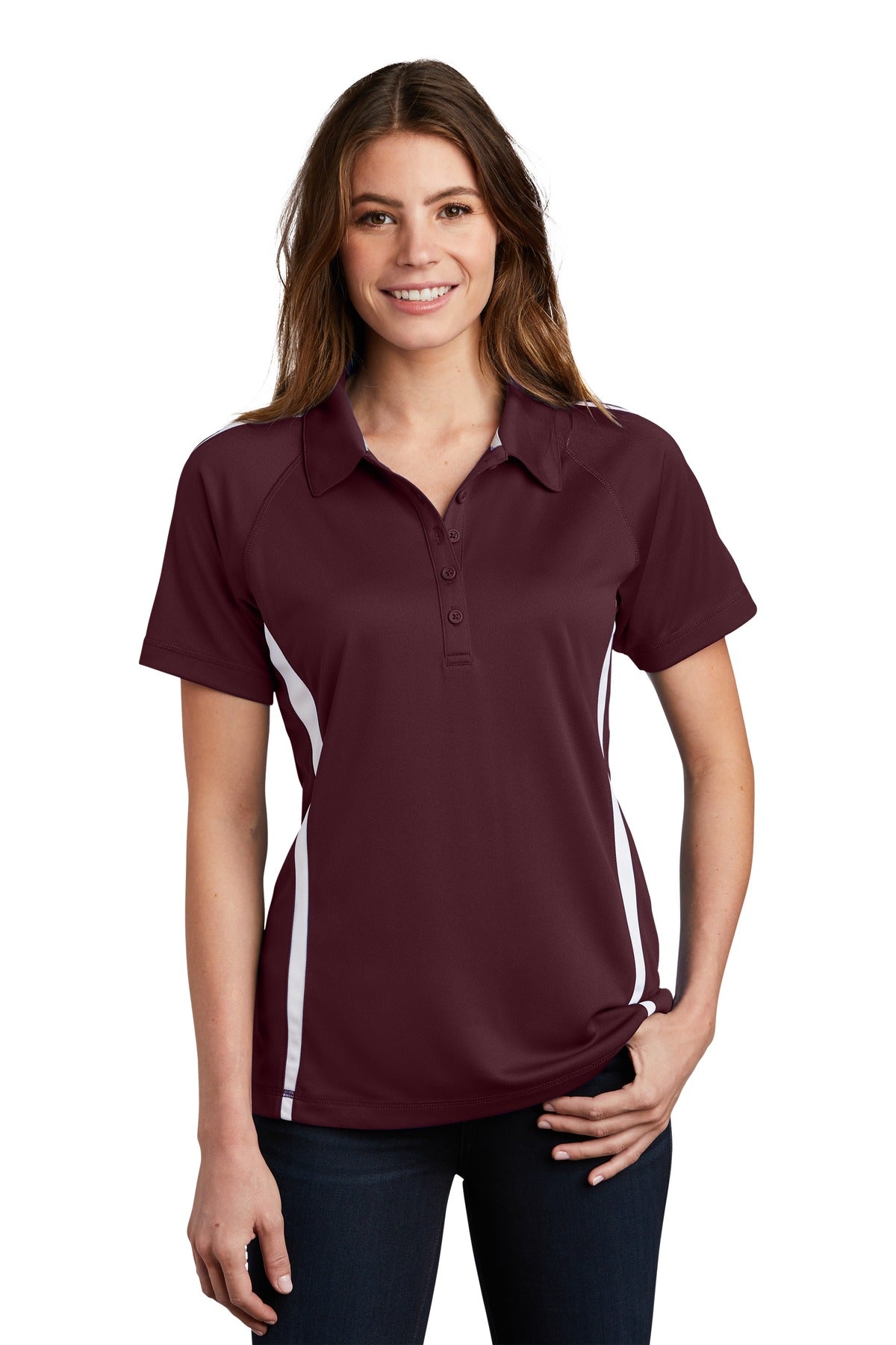 Ladies Maroon/ White Sport-Tek