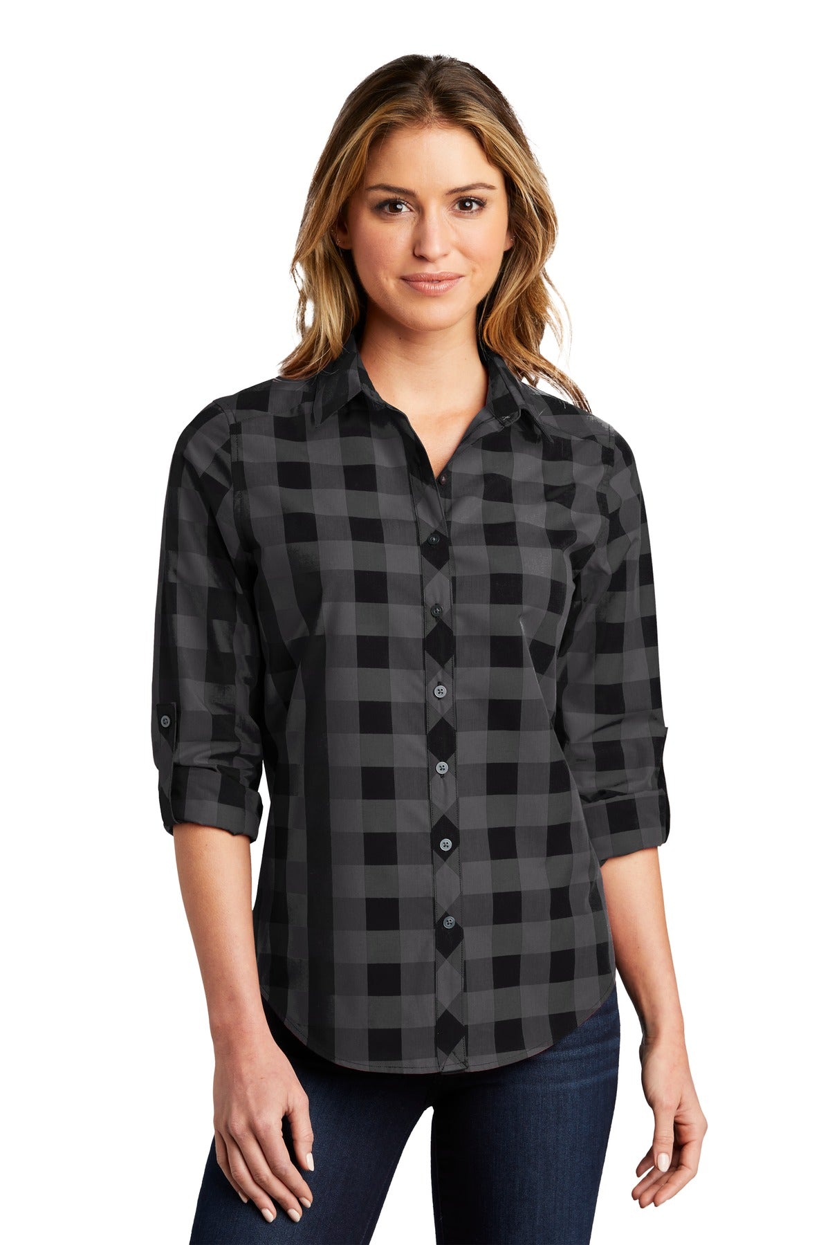 Woven Shirts Black Port Authority