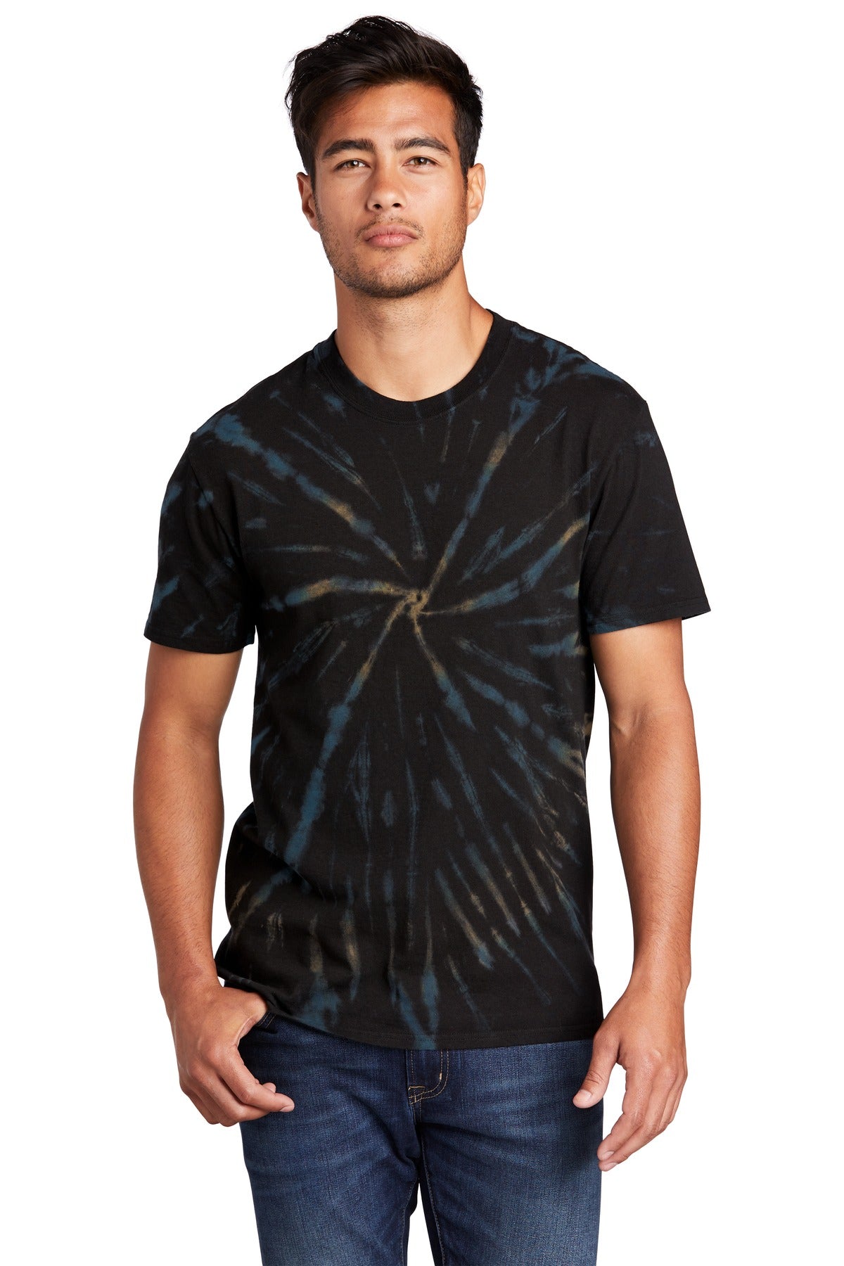 T-Shirts Black Galaxy Spiral Port & Company