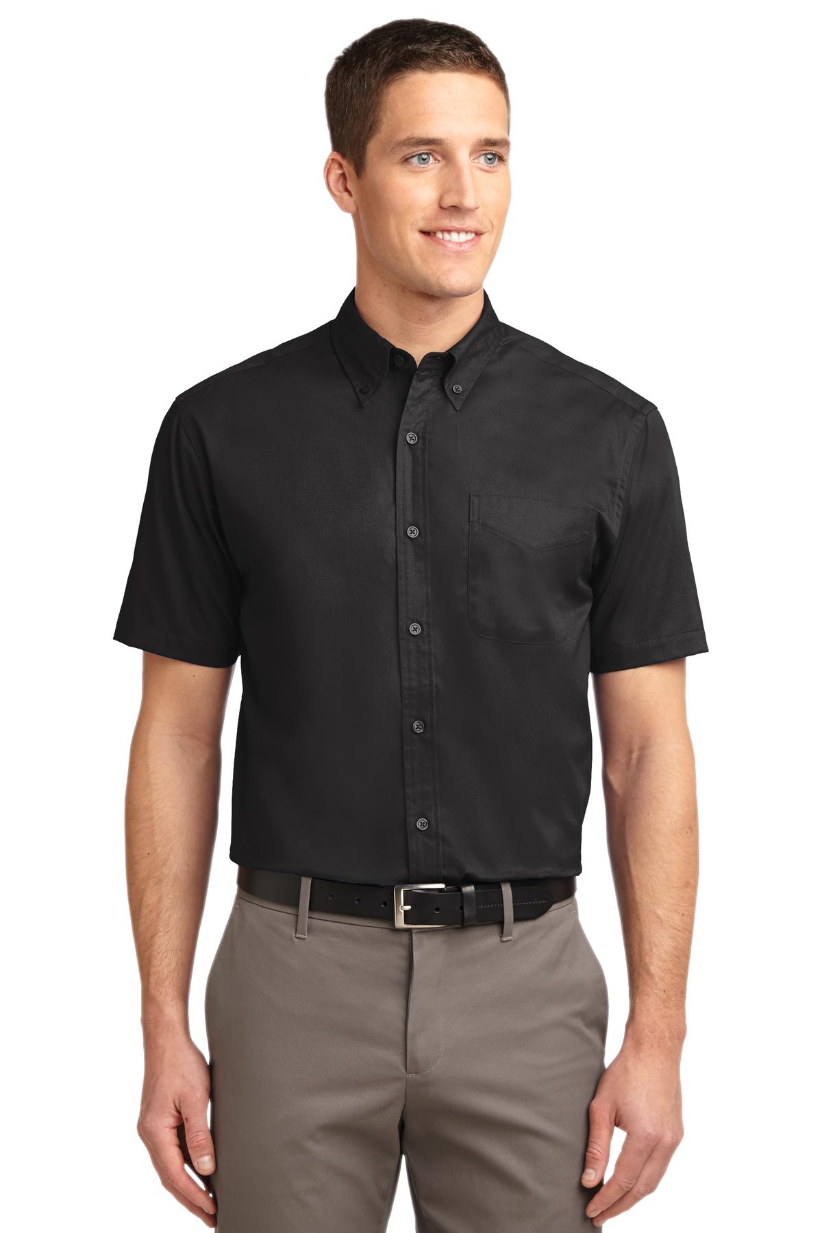 Woven Shirts Black Light Stone Port Authority