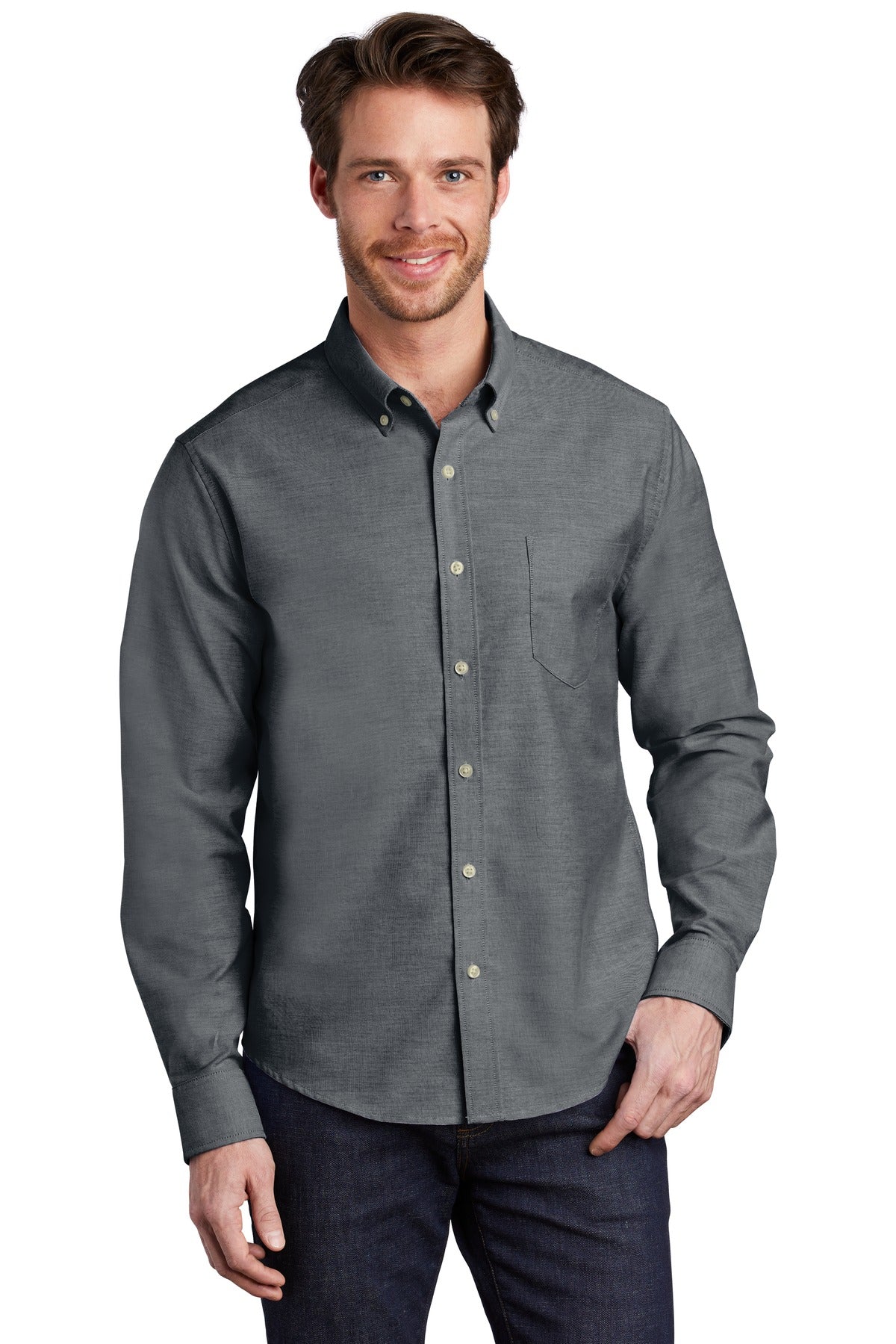 Woven Shirts Black Port Authority