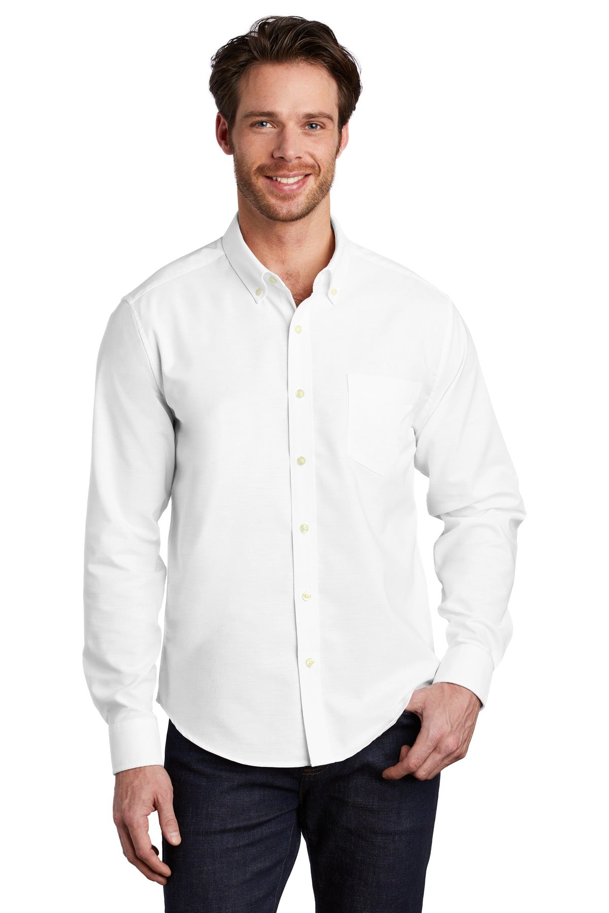 Woven Shirts White Port Authority