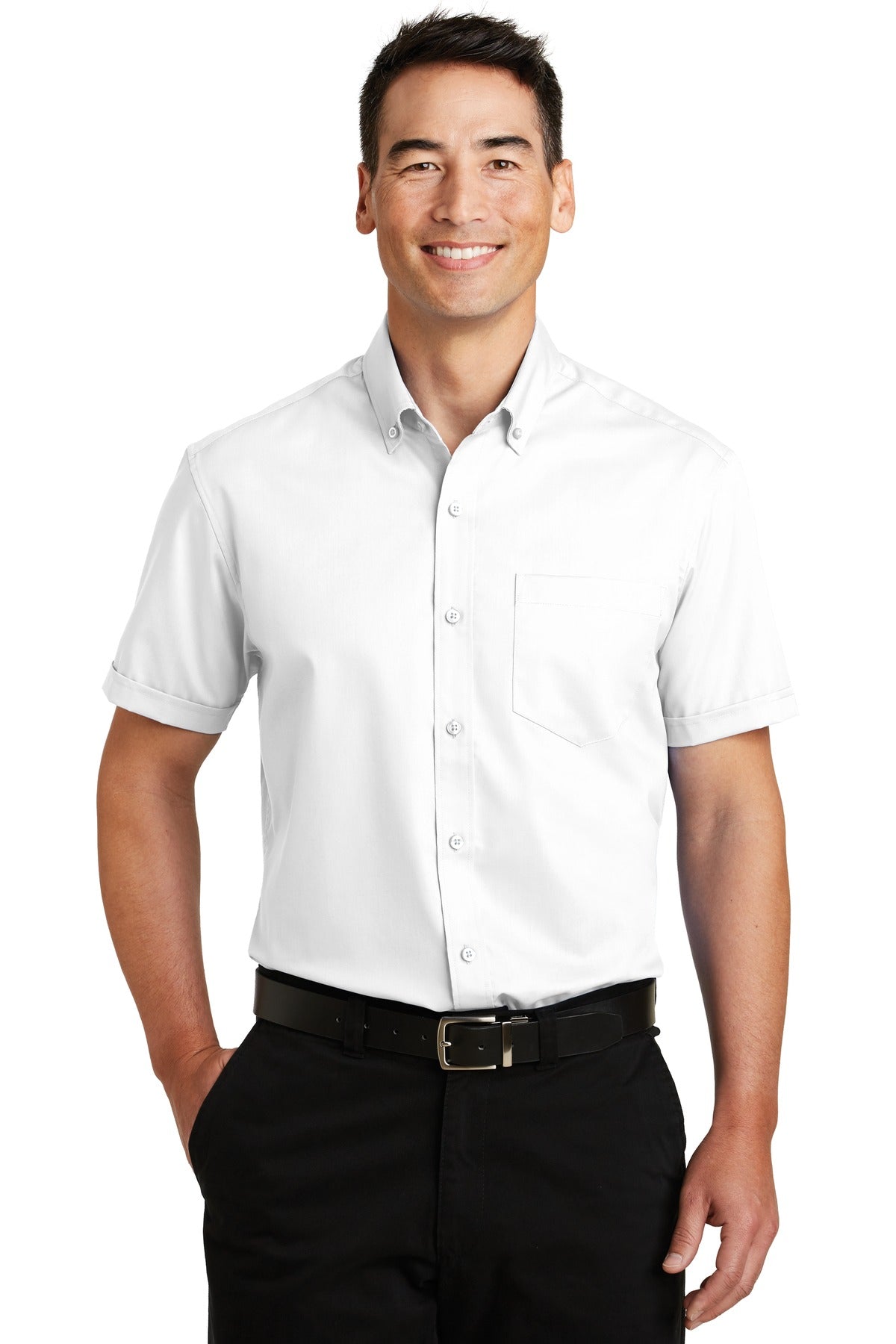 Woven Shirts White Port Authority