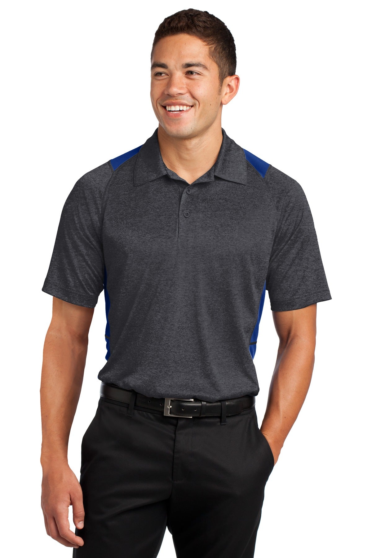Polos/Knits Graphite Heather/ True Royal Sport-Tek