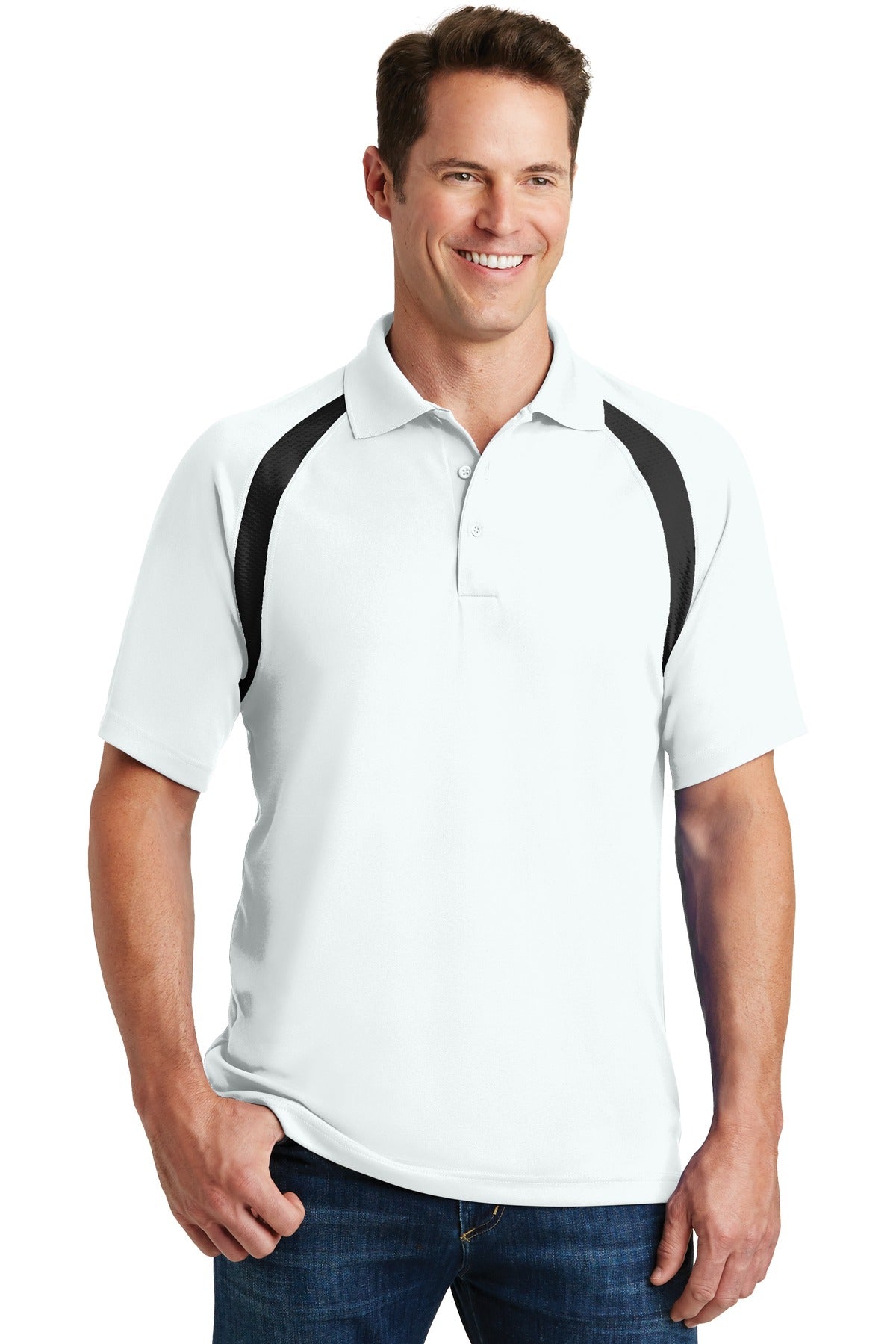 Polos/Knits White/ Black Sport-Tek