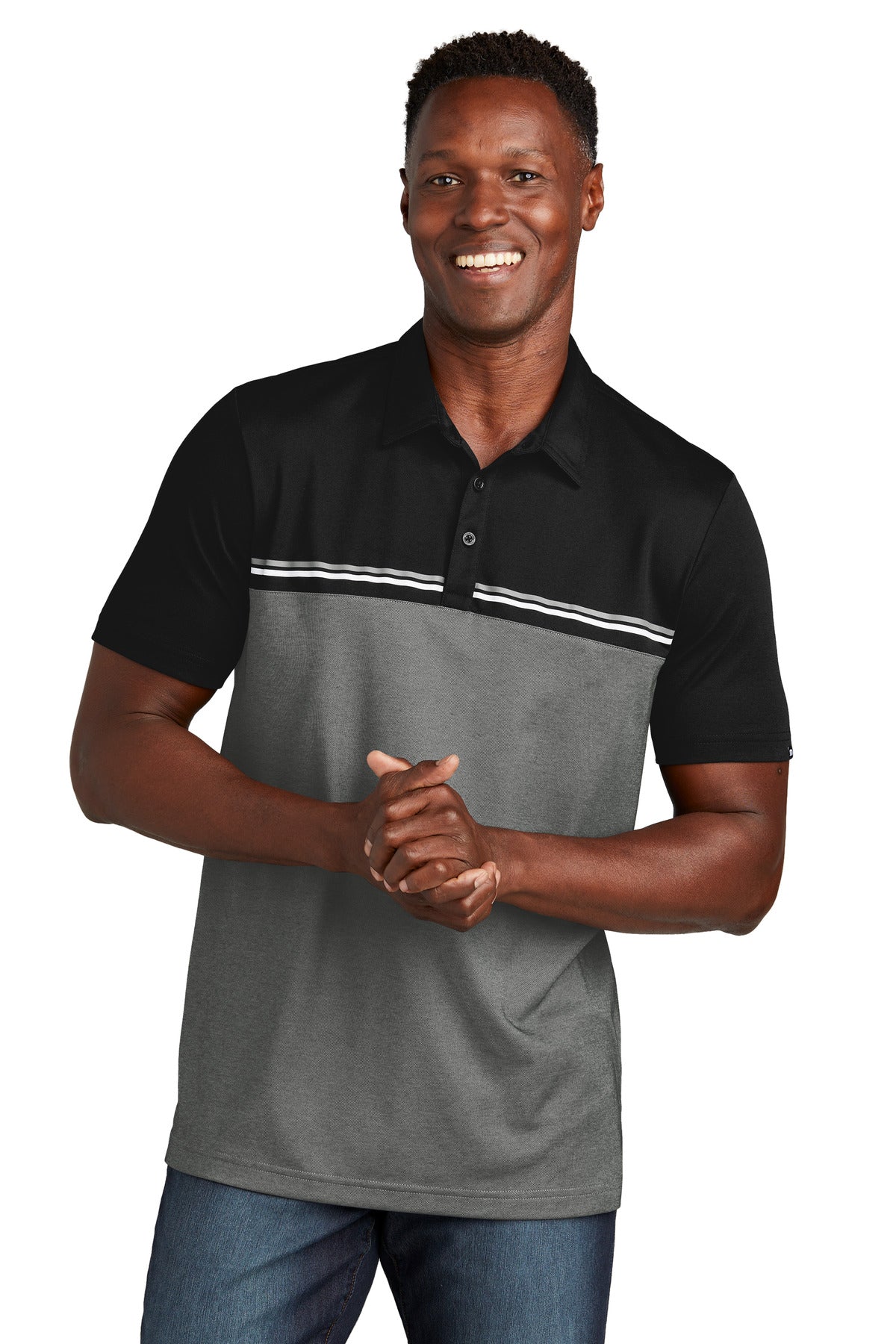 TravisMathew Sunset Blocked Polo stitch by design