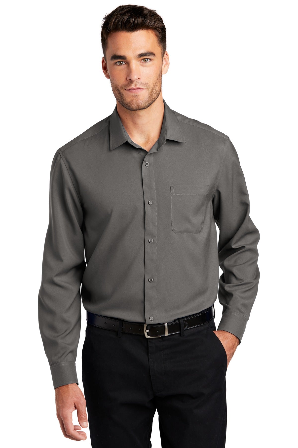 Woven Shirts Graphite Port Authority