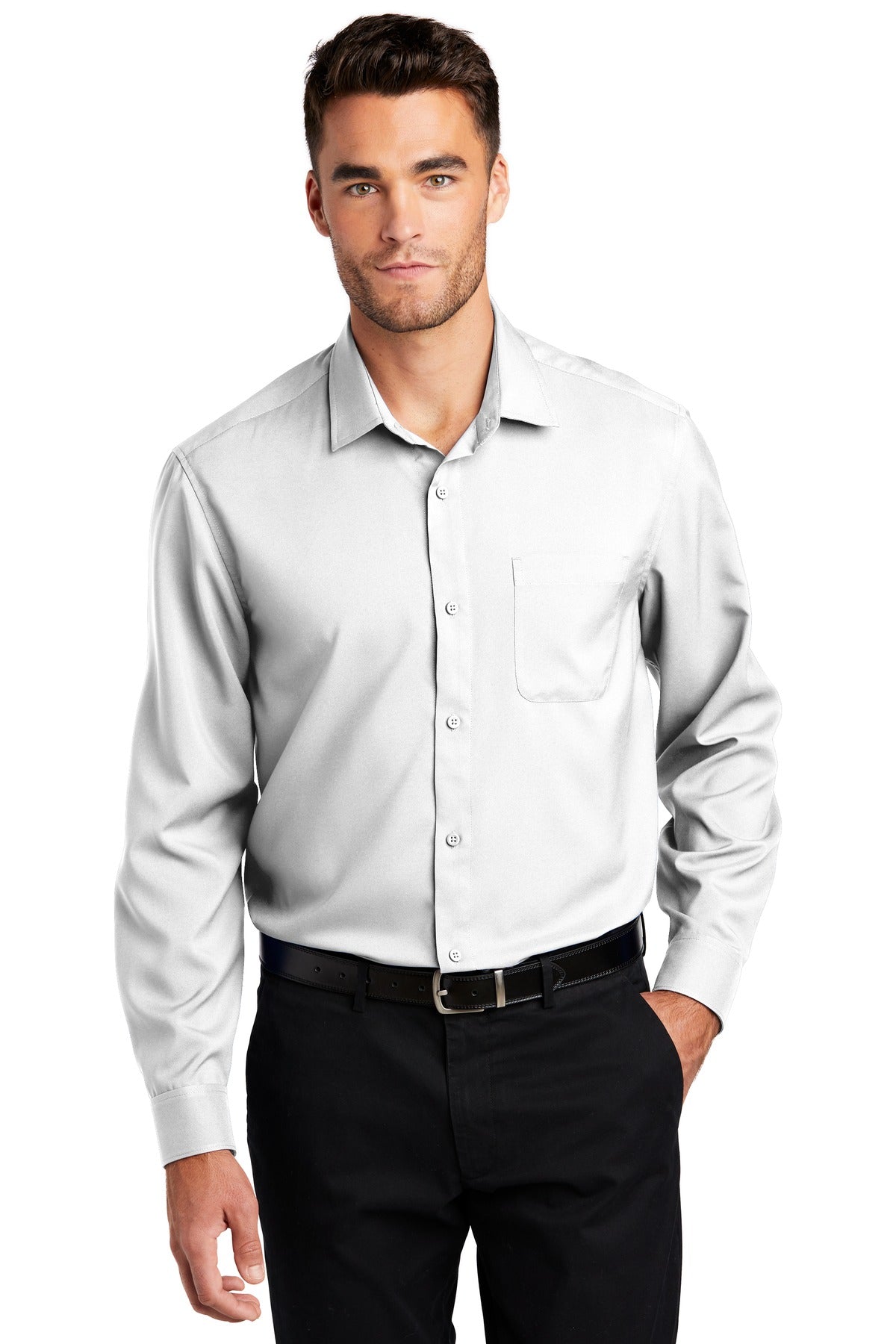 Woven Shirts White Port Authority