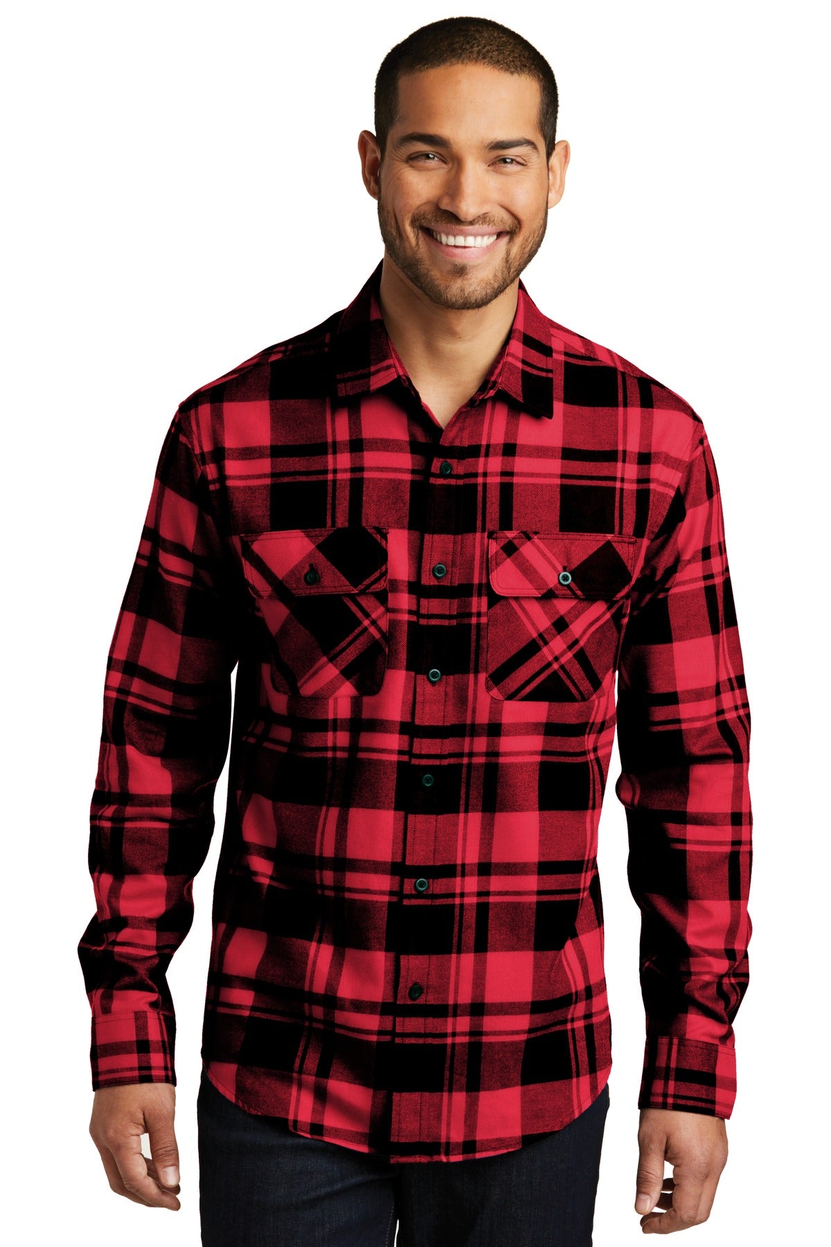 Woven Shirts Engine Red/ Black Port Authority
