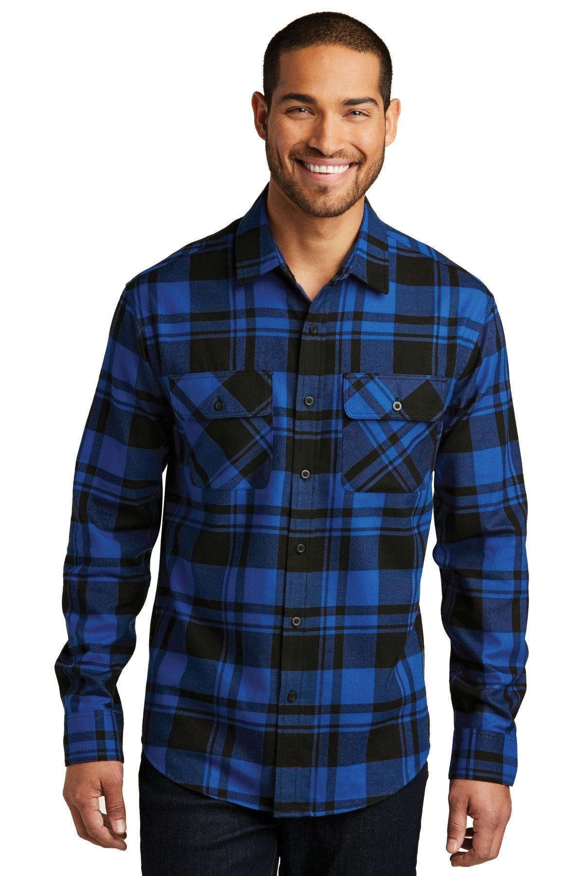 Woven Shirts Royal/ Black Port Authority