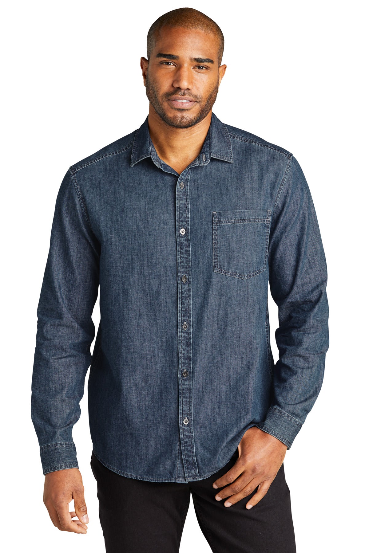 Woven Shirts Medium Wash Port Authority