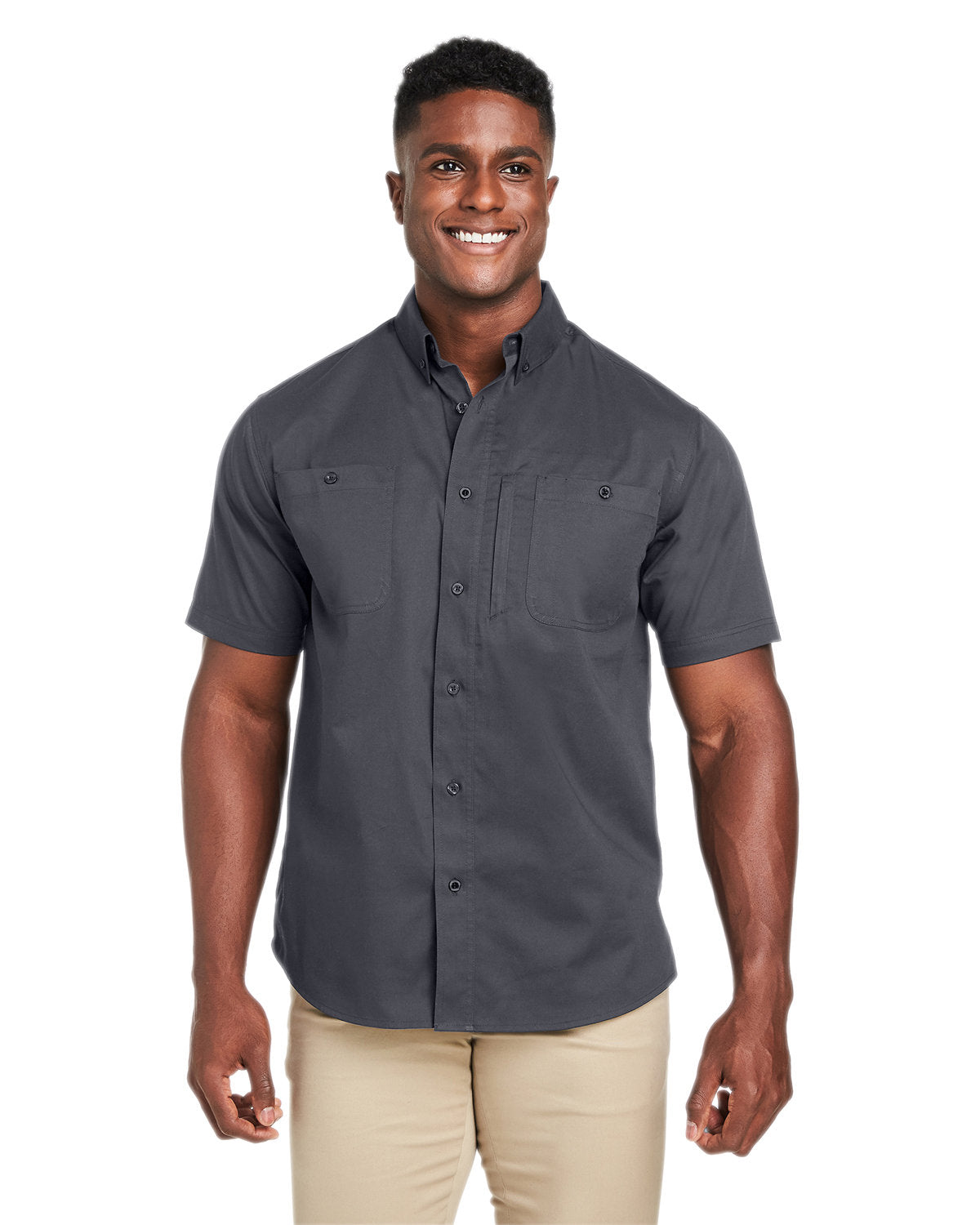 Woven Shirts DARK CHARCOAL M Harriton