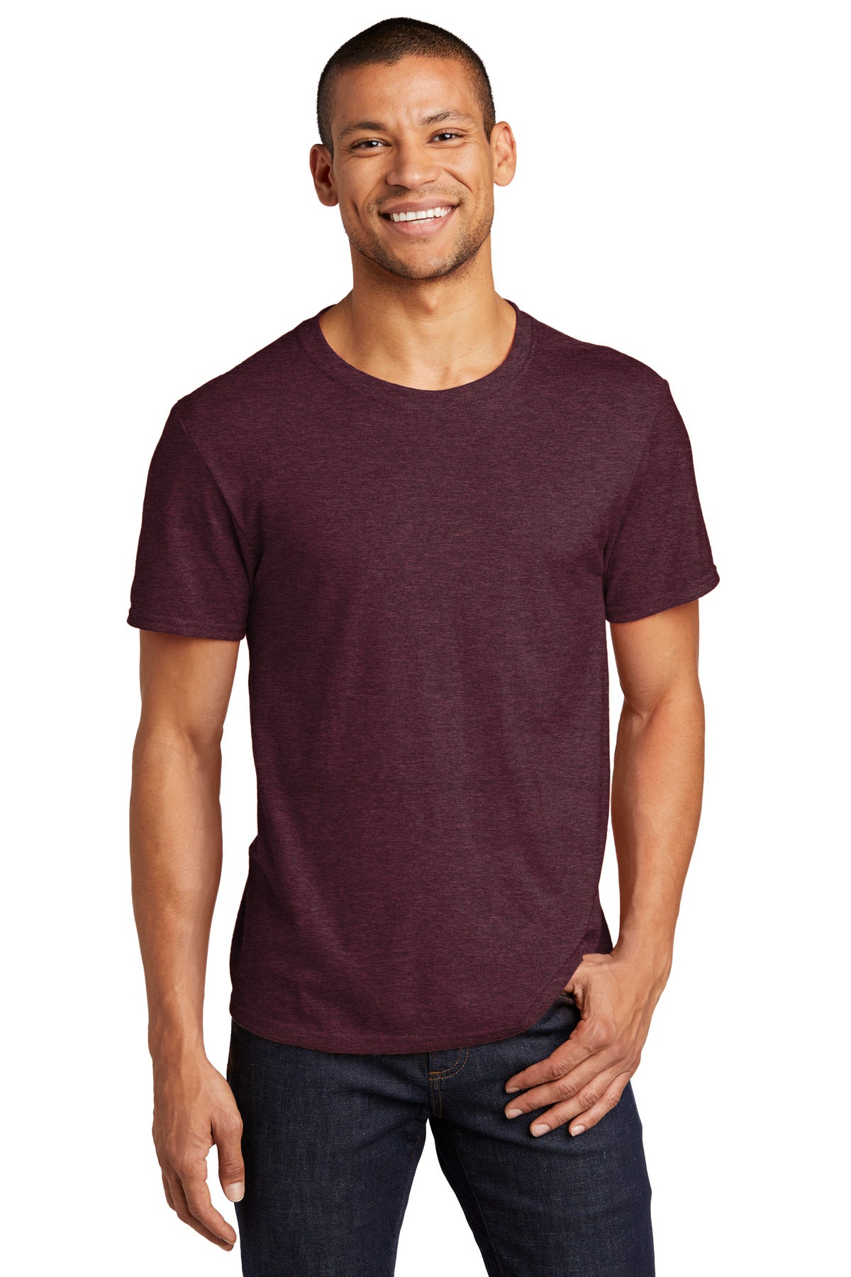 T-Shirts Maroon Heather Jerzees