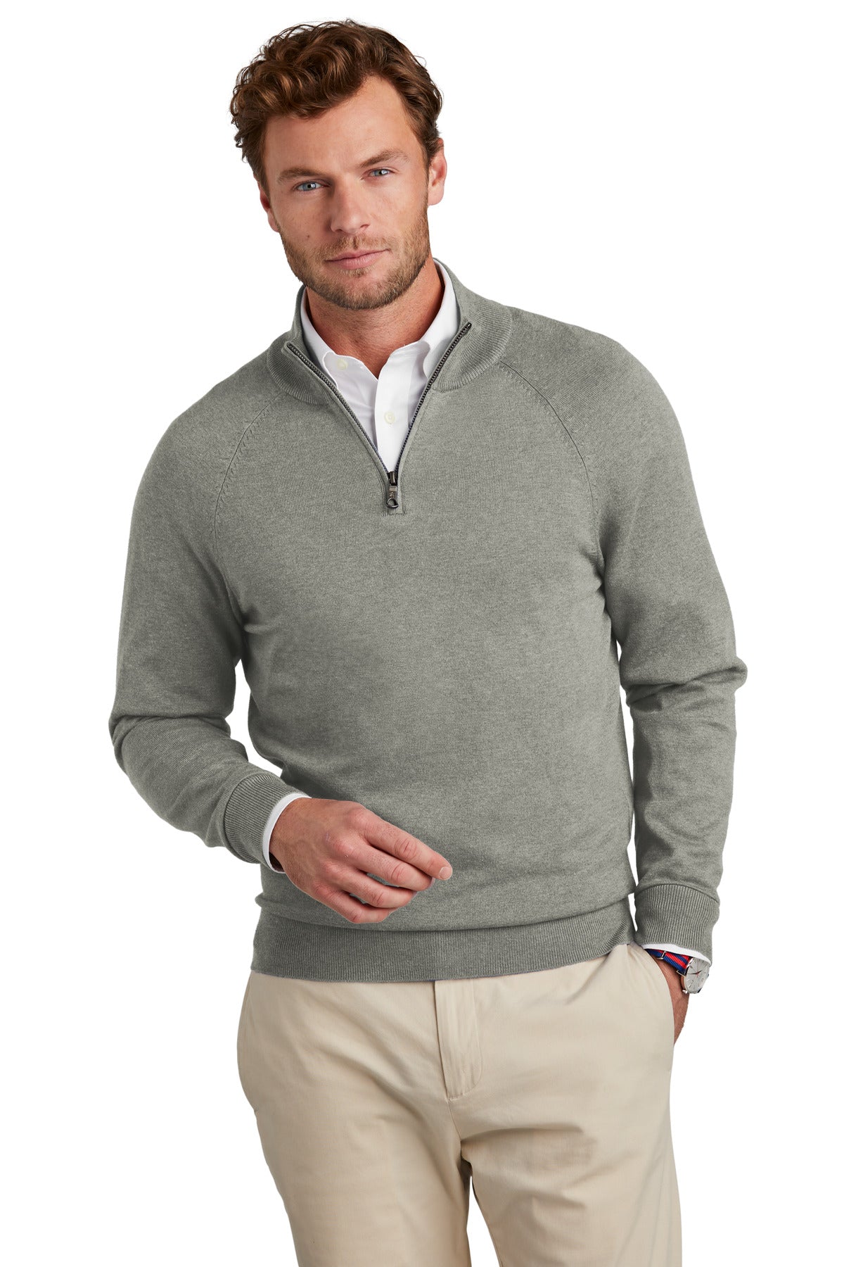 Polos/Knits Light Shadow Grey Heather Brooks Brothers