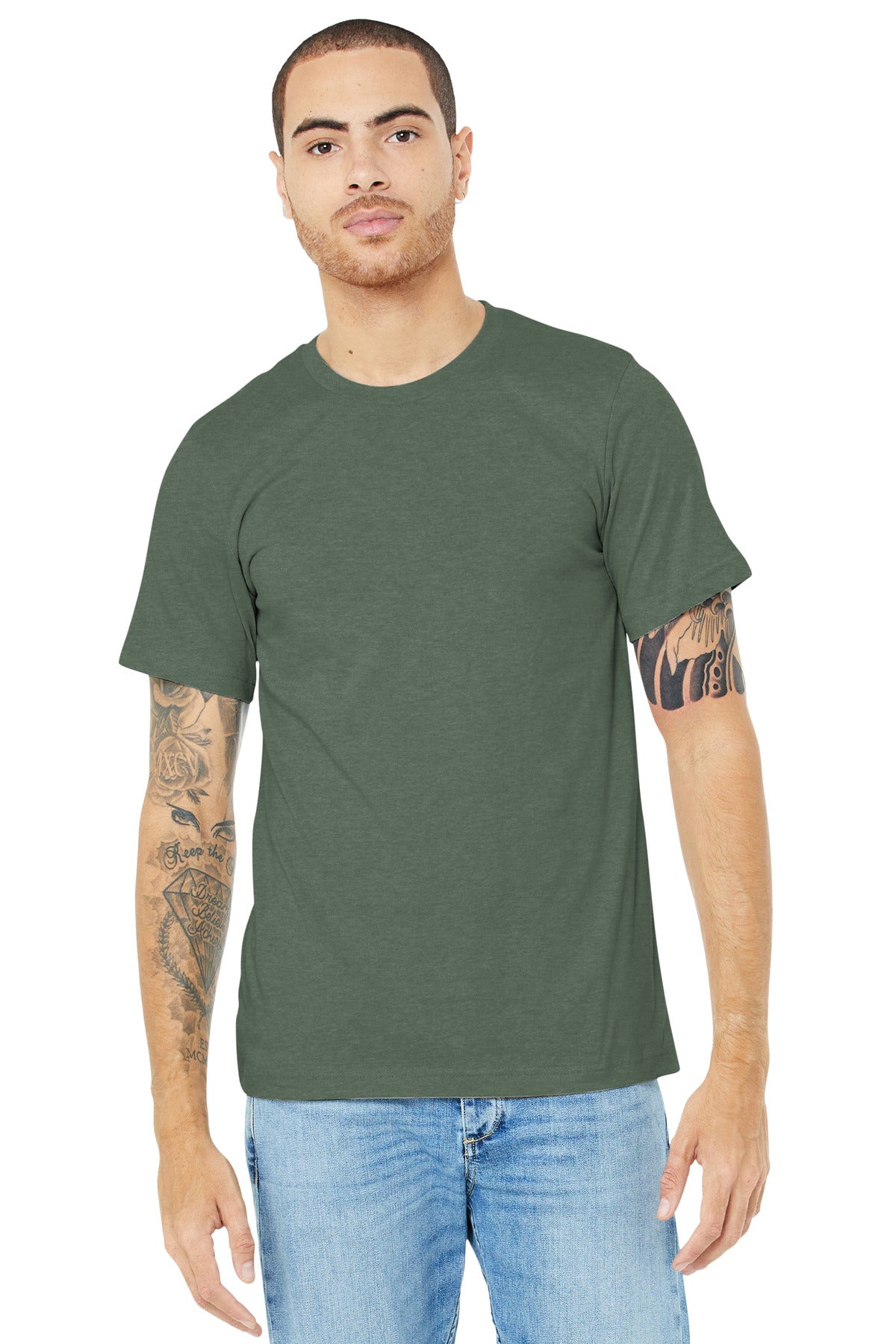 T-Shirts Heather Military Green Bella + Canvas