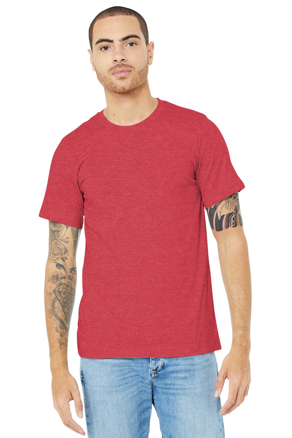 T-Shirts Heather Red Bella + Canvas
